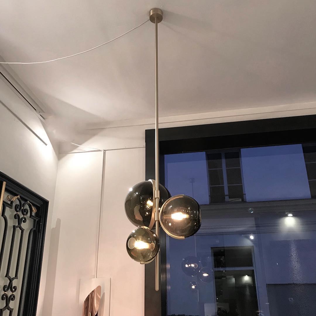 Lustra Chandelier Amber Glass Ball - Letslighting