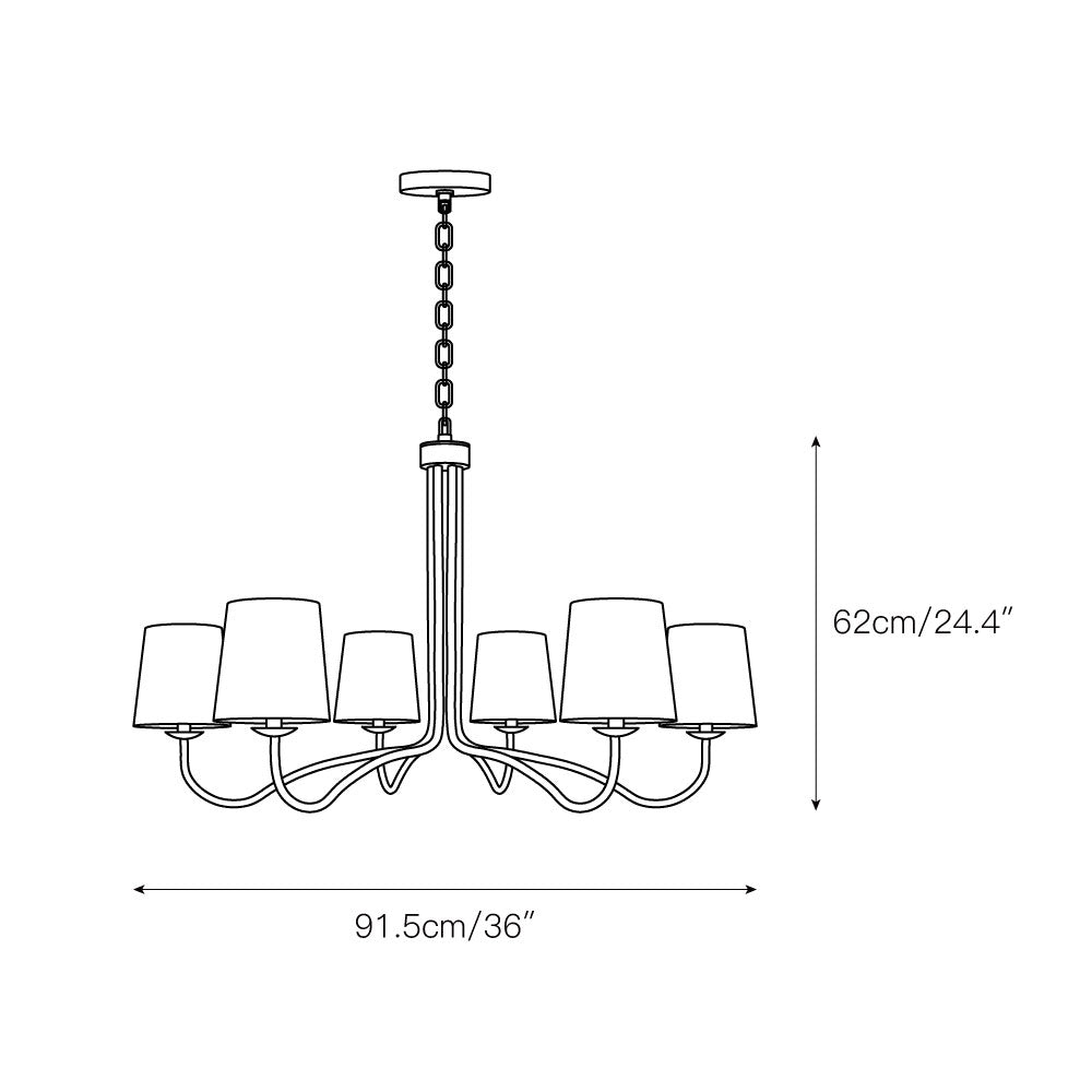 Kvennuvyn Fabric Chandelier - Letslighting