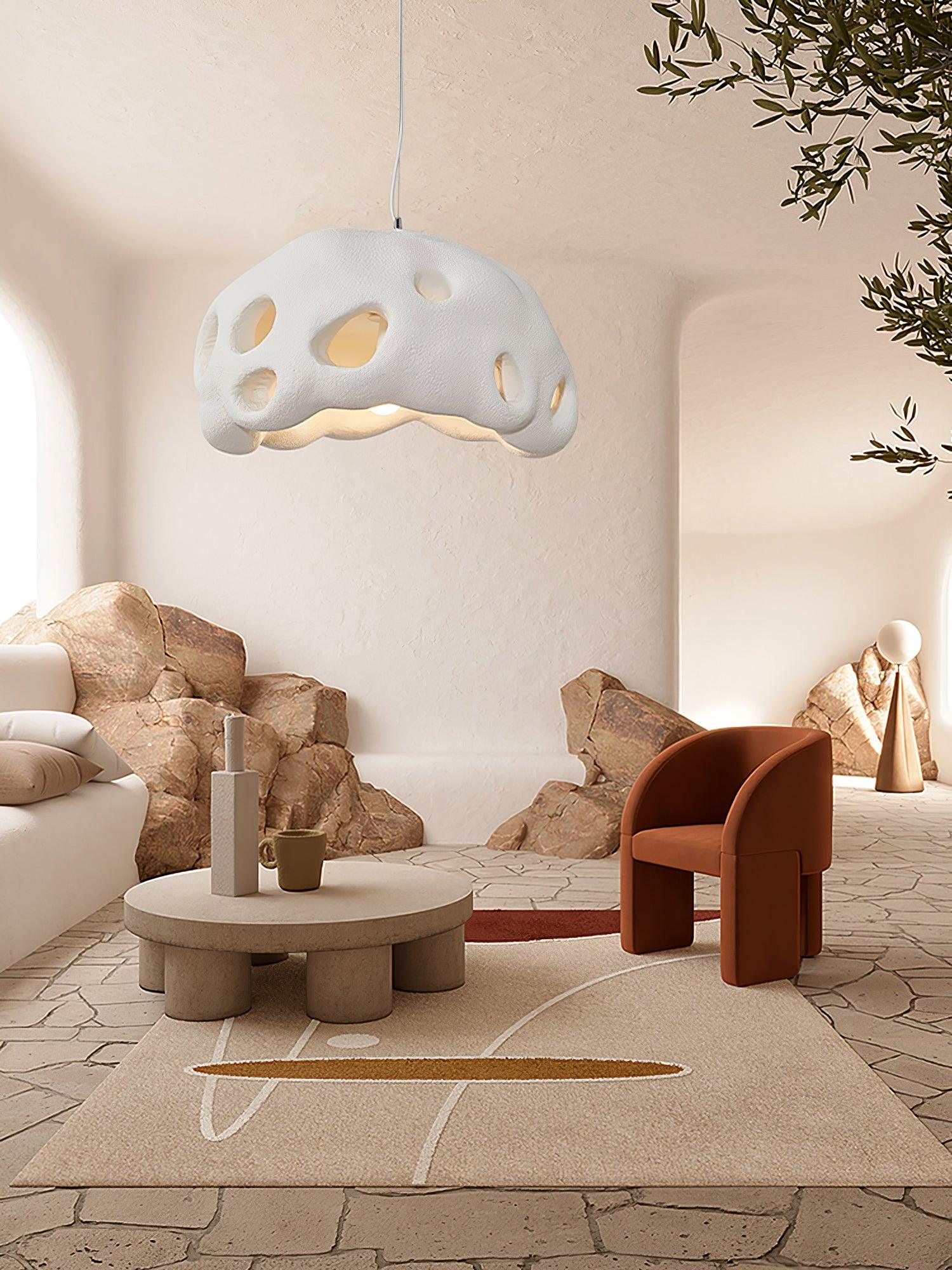 Lustra Pendant Light Resin White for Living Room - Letslighting
