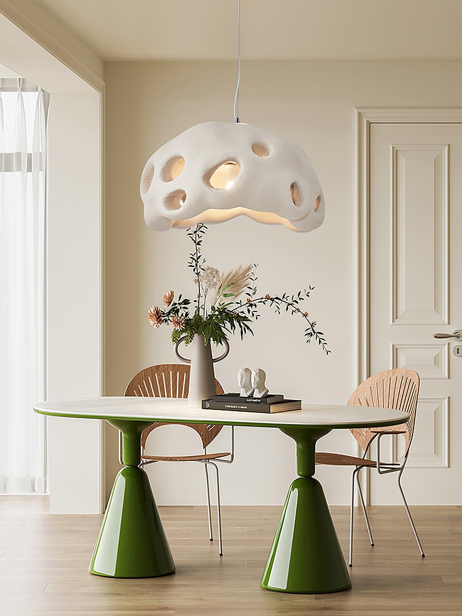 Lustra Pendant Light Resin White for Living Room - Letslighting
