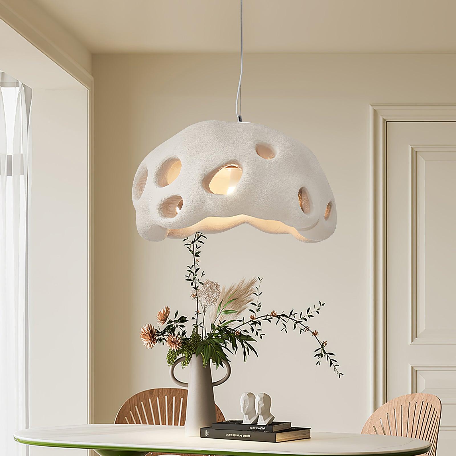 Lustra Pendant Light Resin White for Living Room - Letslighting