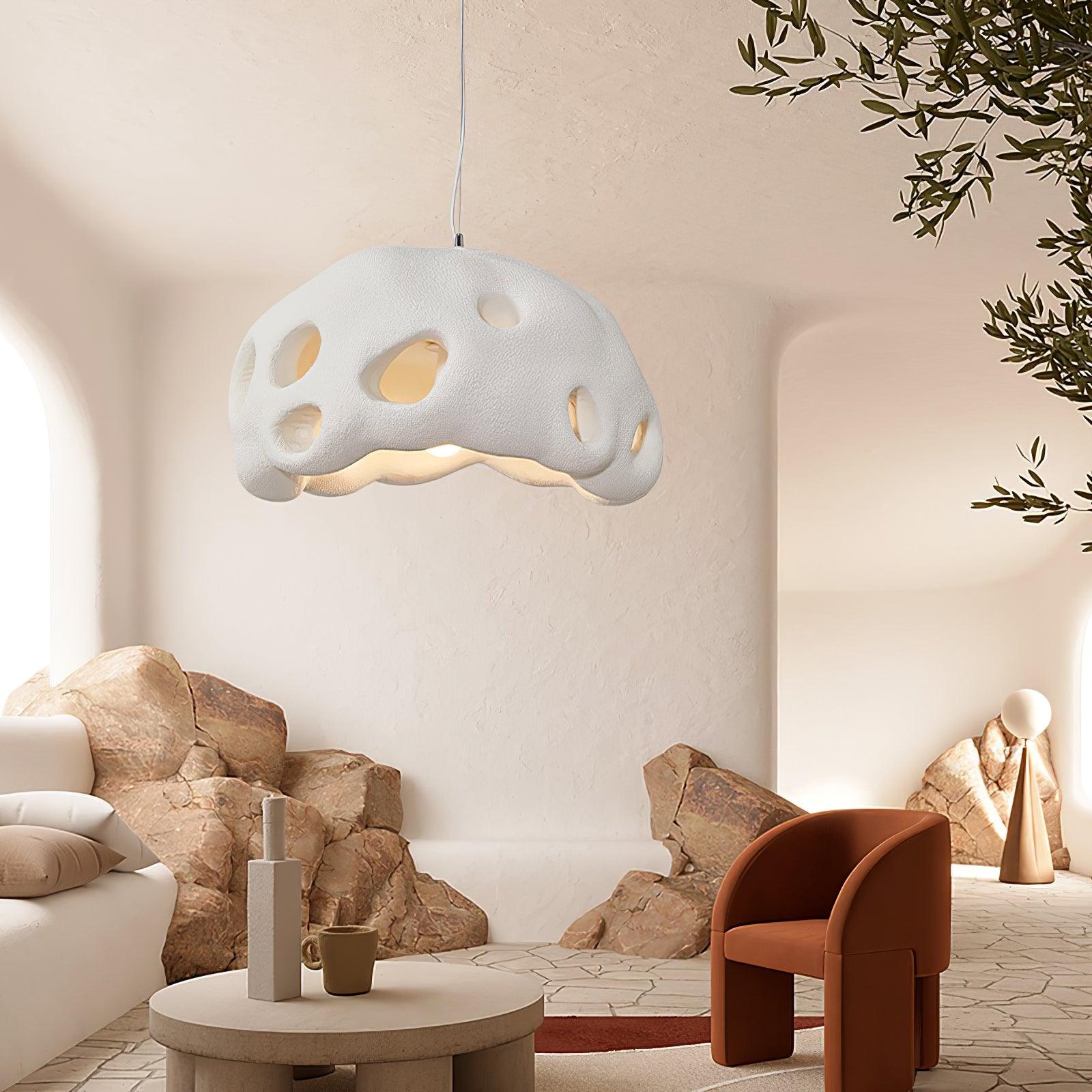 Lustra Pendant Light Resin White for Living Room - Letslighting