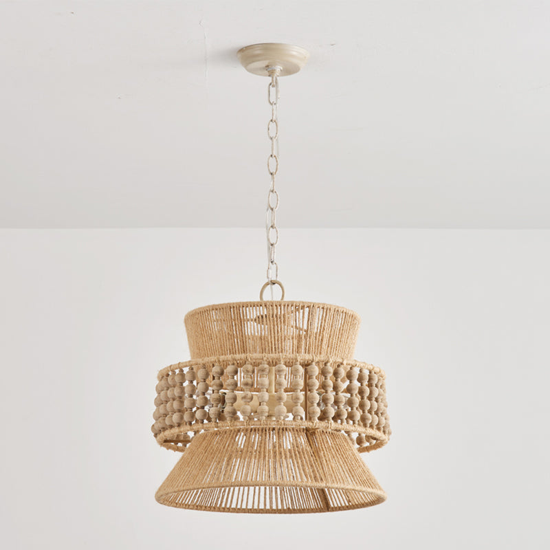 Kvennuvyi Natural Drum Brown Pendant Light - Letslighting
