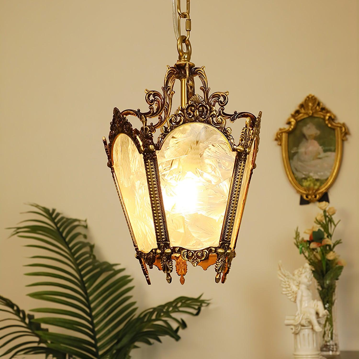 Lustra Pendant Lamp Brass Empire Antique Elegant - Letslighting