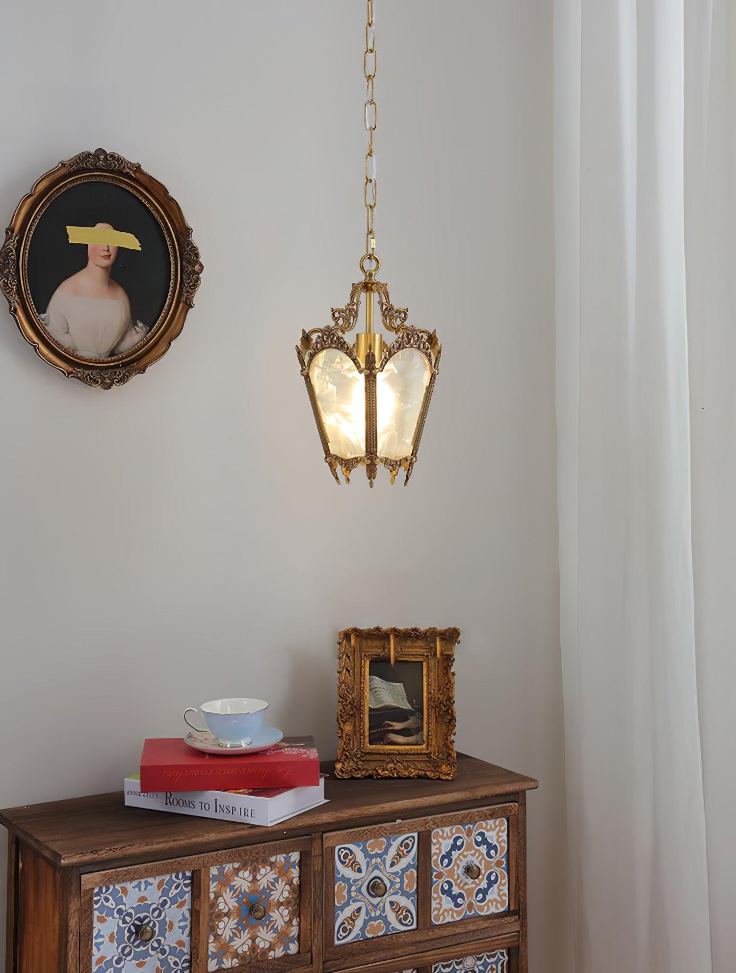 Lustra Pendant Lamp Brass Empire Antique Elegant - Letslighting