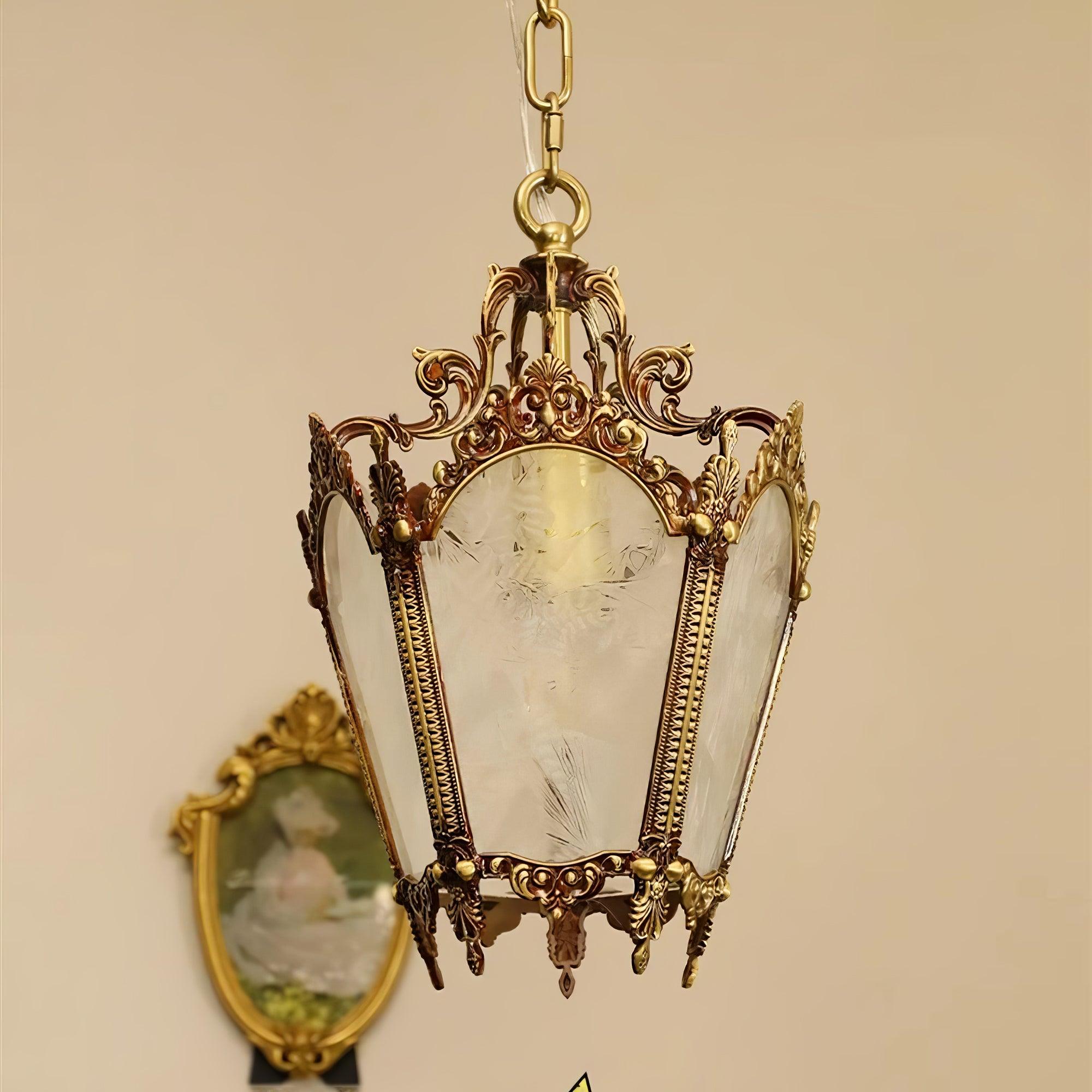 Lustra Pendant Lamp Brass Empire Antique Elegant - Letslighting