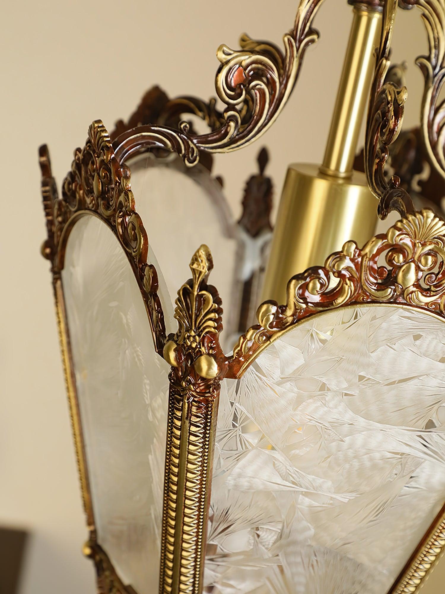Lustra Pendant Lamp Brass Empire Antique Elegant - Letslighting