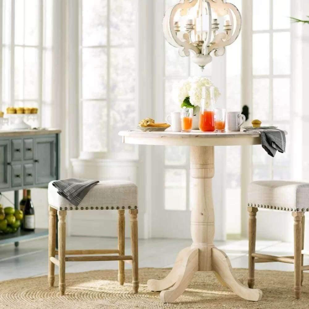 Lustra Chandelier Scroll Wood Whitewashed Rustic - Letslighting