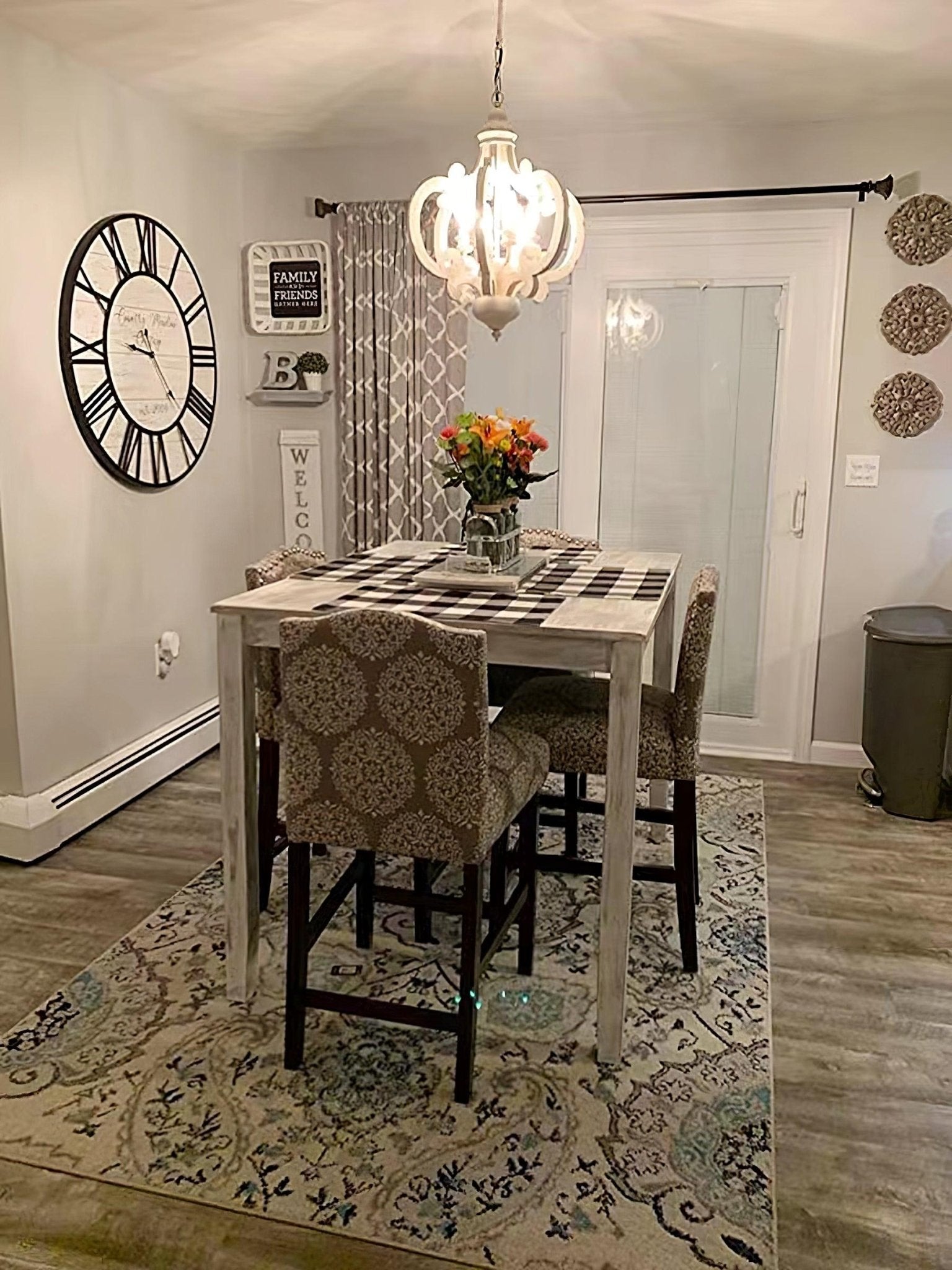 Lustra Chandelier Scroll Wood Whitewashed Rustic - Letslighting