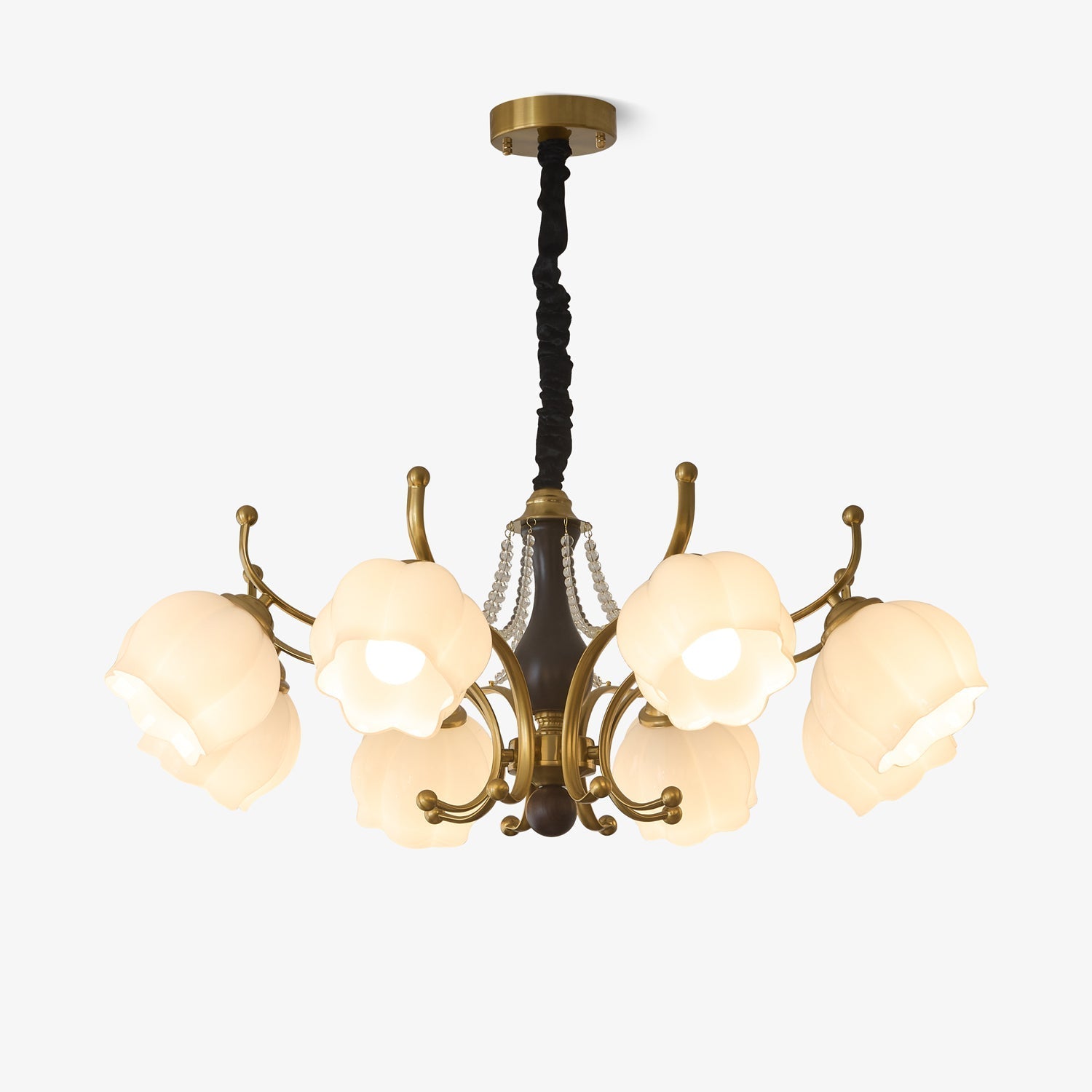 Lustra Chandelier Wood Glass Vintage - Letslighting