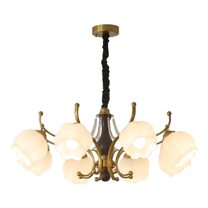 Lustra Chandelier Wood Glass Vintage - Letslighting