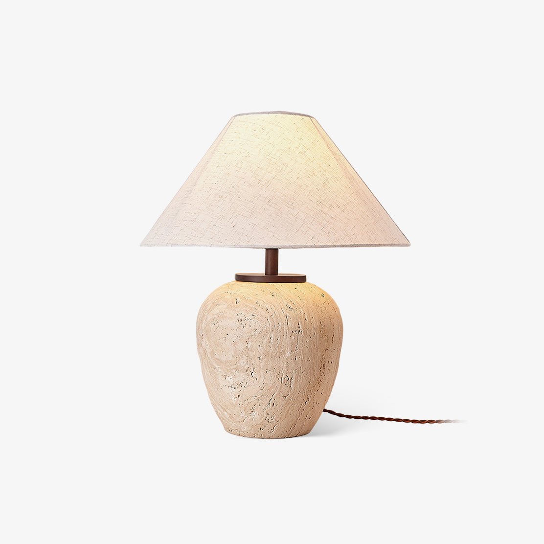 Cazorus Globular Travertine Table Lamp - Letslighting