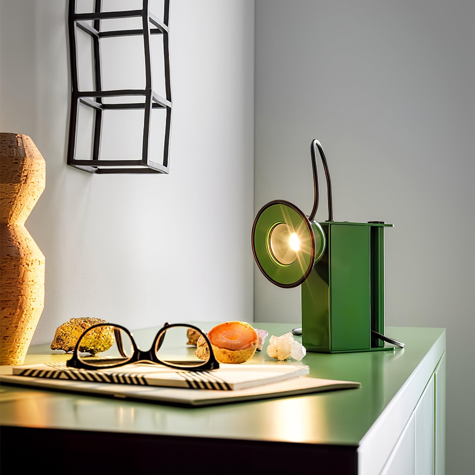 Ersolan Triangular Wood & Fabric Floor Lamp - Blowlighting