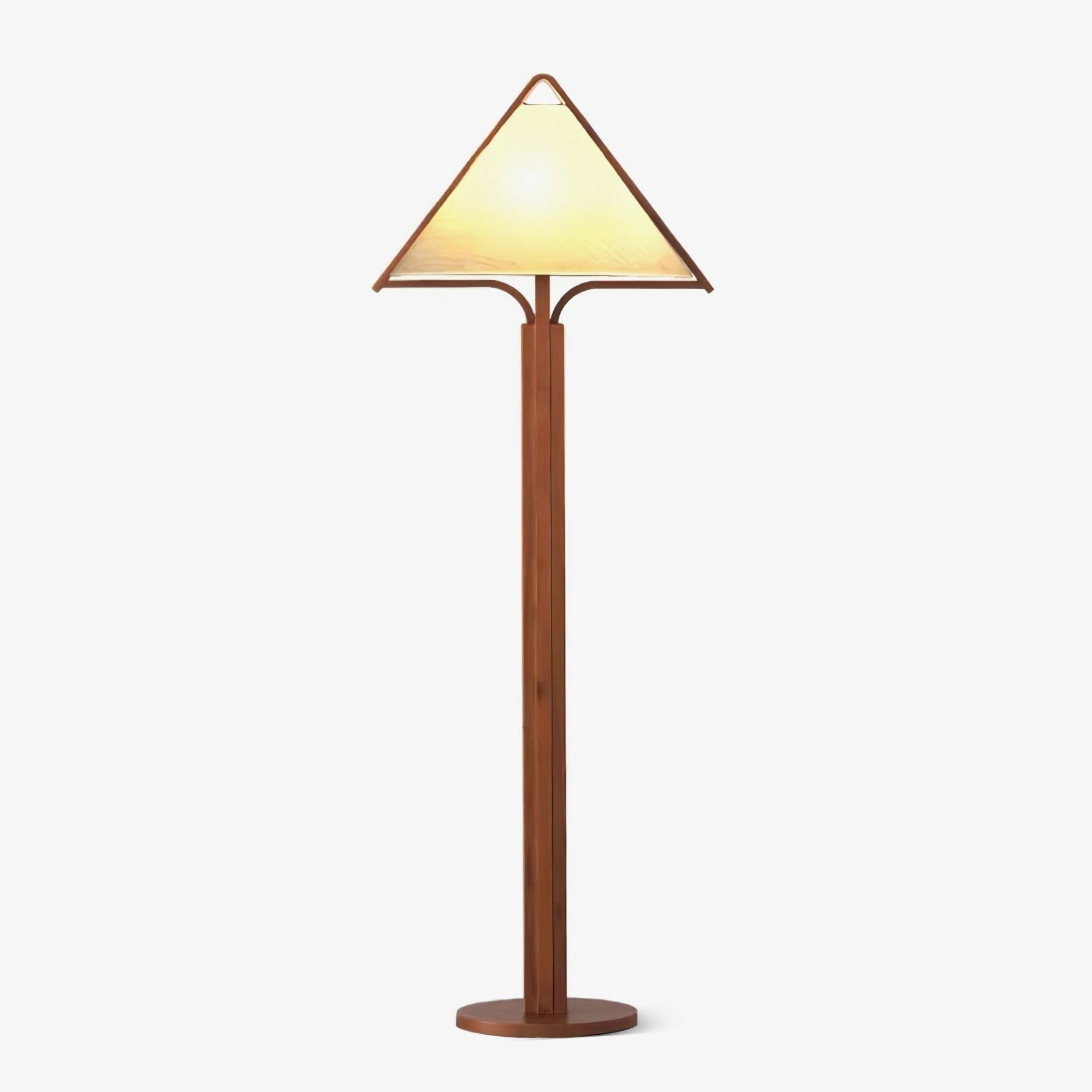 Ersolan Triangular Wood & Fabric Floor Lamp - Blowlighting
