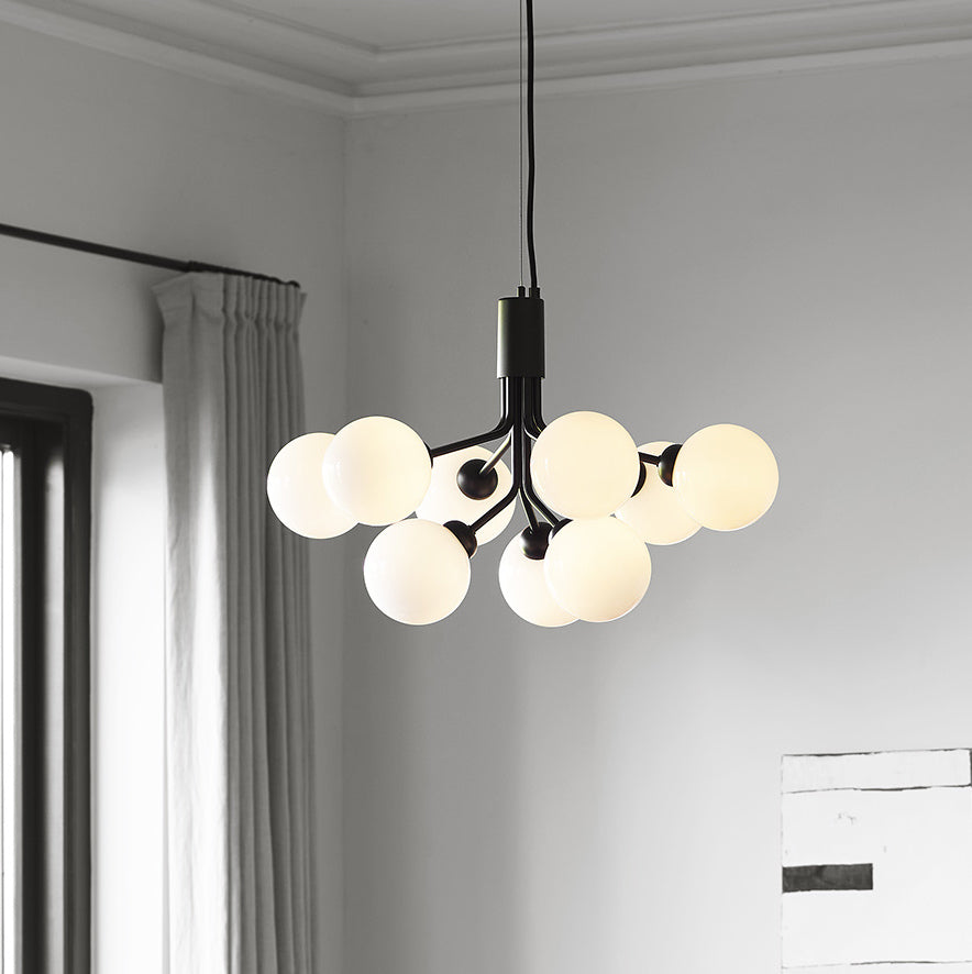 Lustra Pendant Lamp Glass Globe Cluster Brass - Letslighting