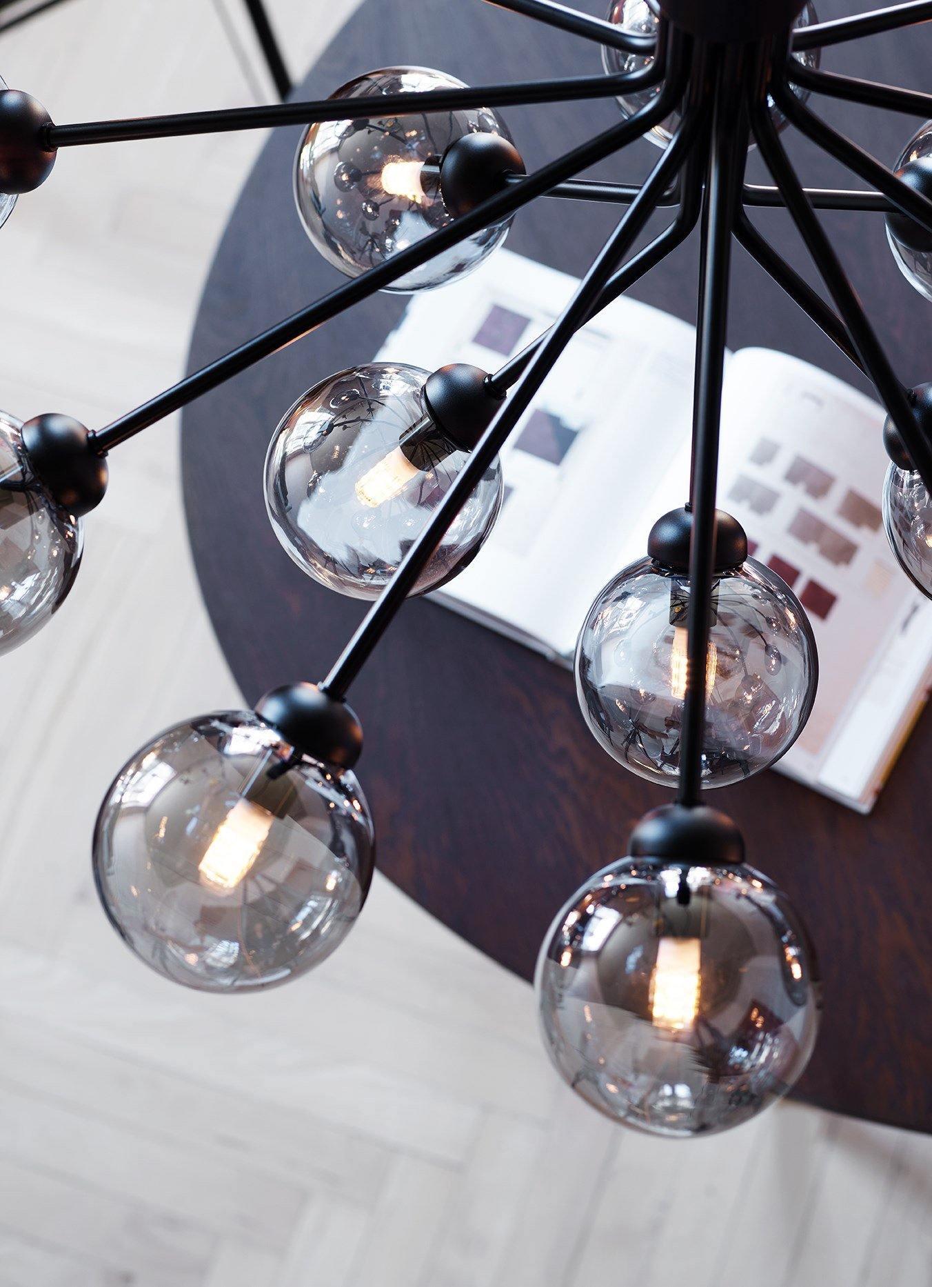 Lustra Pendant Lamp Glass Globe Cluster Brass - Letslighting