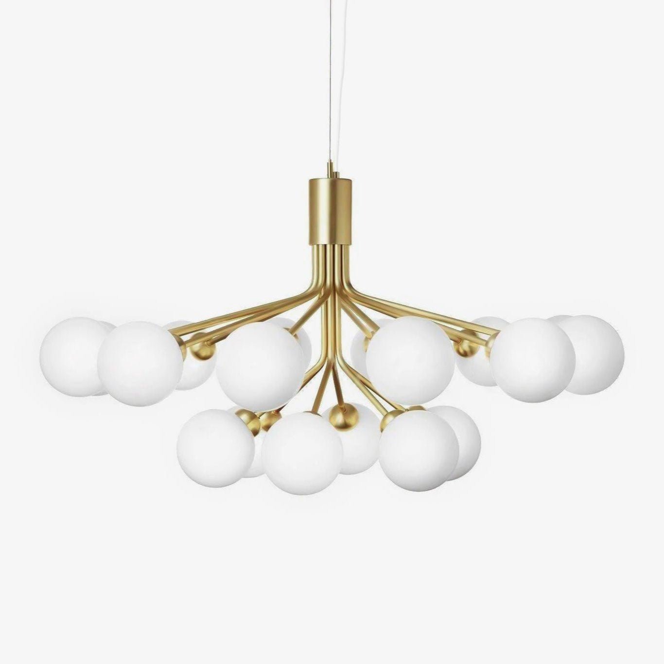Lustra Pendant Lamp Glass Globe Cluster Brass - Letslighting