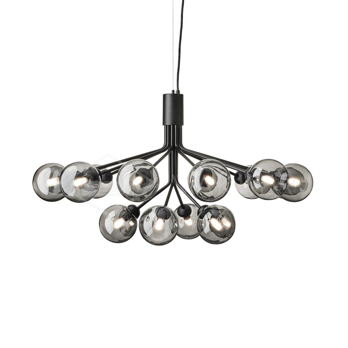 Lustra Pendant Lamp Glass Globe Cluster Brass - Letslighting