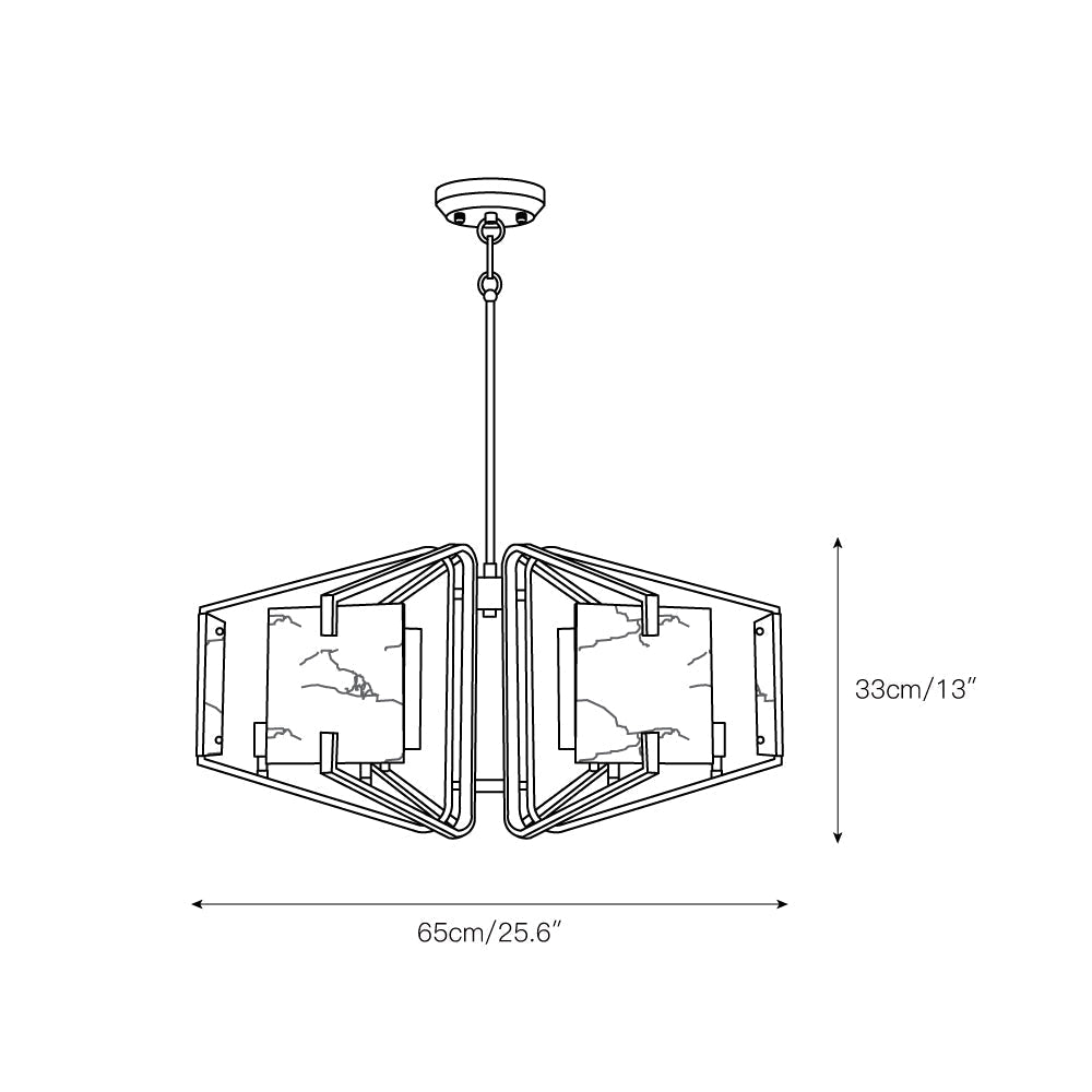 Luster Luxury Brass Alabaster Chandelier - Letslighting