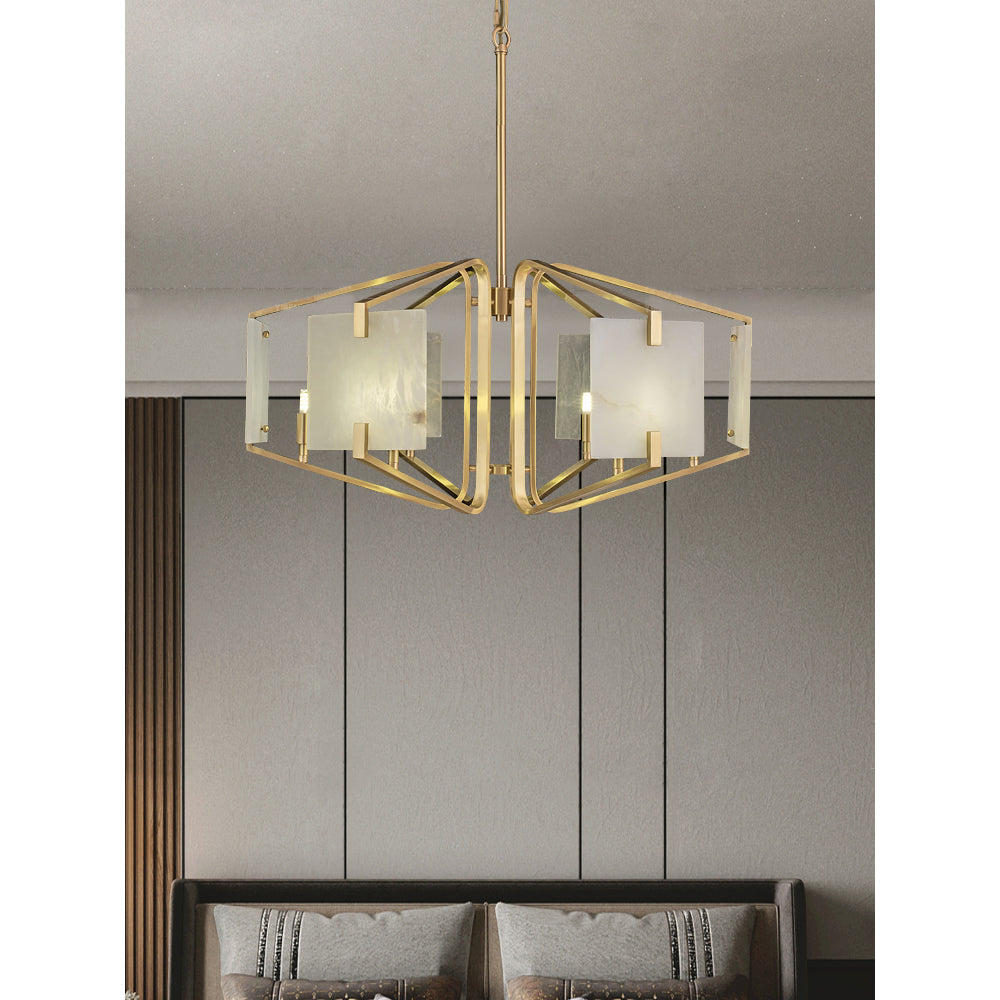 Luster Luxury Brass Alabaster Chandelier - Letslighting