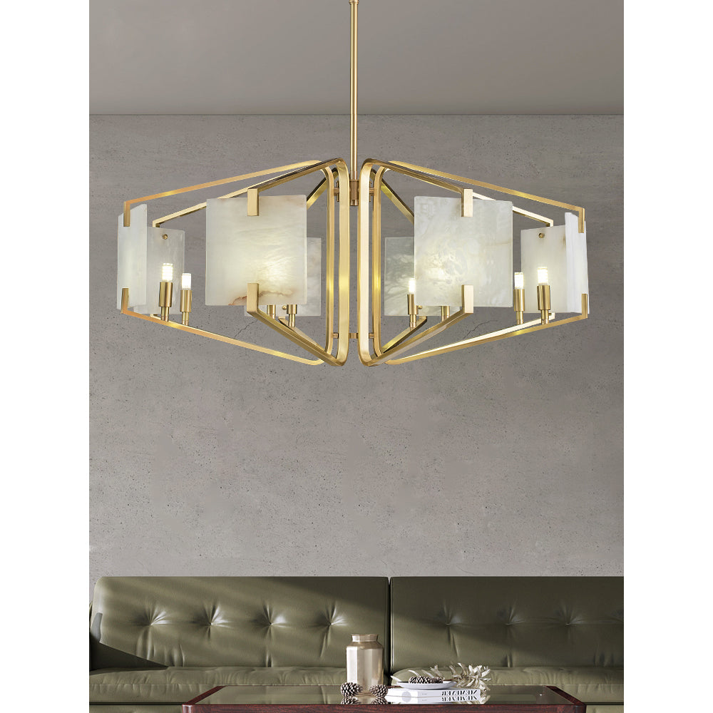 Luster Luxury Brass Alabaster Chandelier - Letslighting