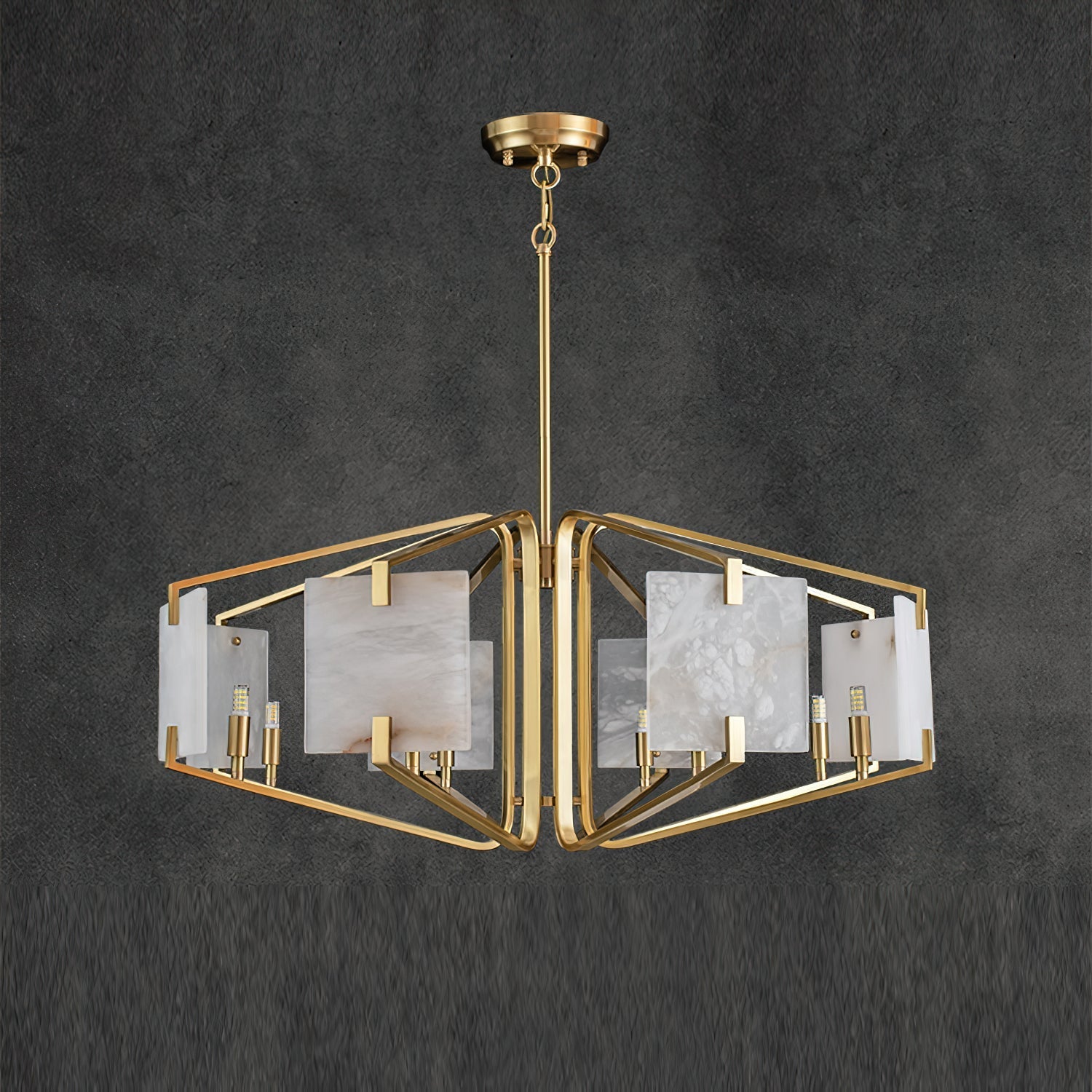 Luster Luxury Brass Alabaster Chandelier - Letslighting