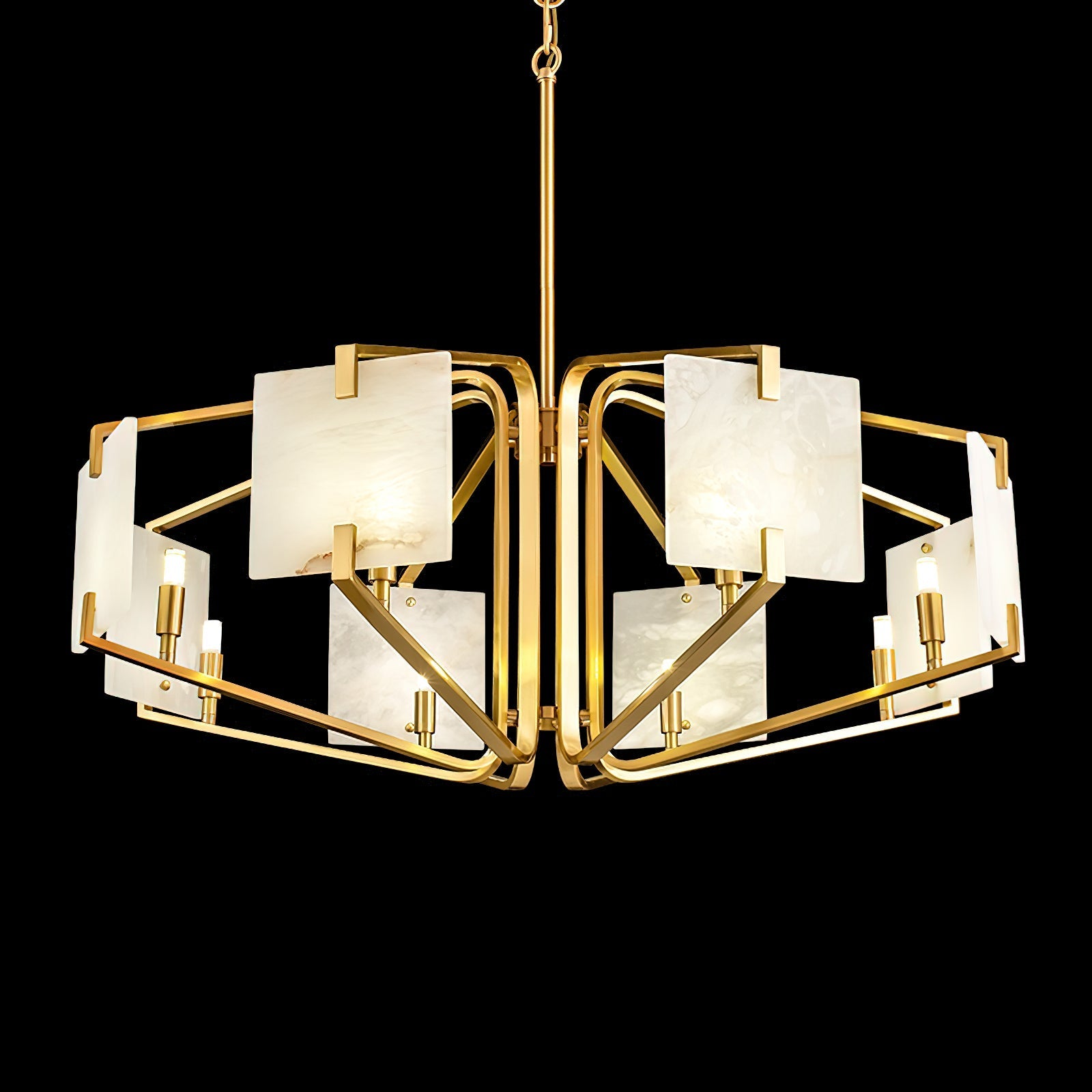 Luster Luxury Brass Alabaster Chandelier - Letslighting