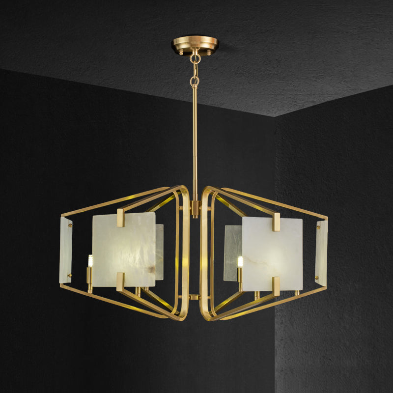 Luster Luxury Brass Alabaster Chandelier - Letslighting