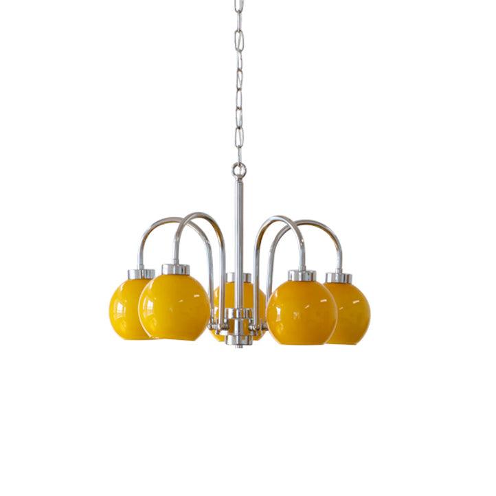 Lustra Chandelier Yellow Glass Globes - Letslighting