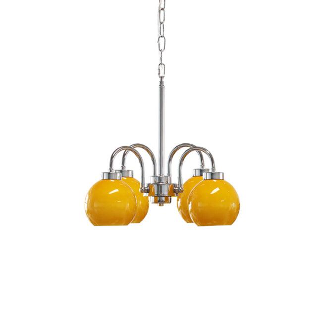 Lustra Chandelier Yellow Glass Globes - Letslighting