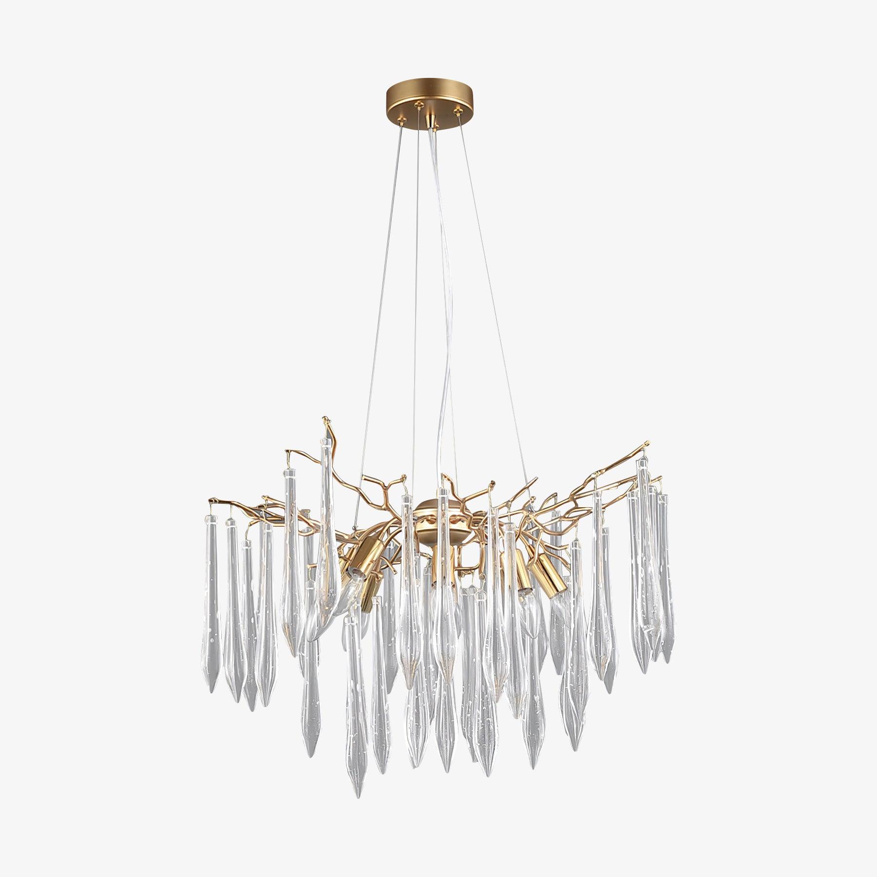 Lustra Chandelier Branch Crystal Pendant Sculptural Artistic - Letslighting