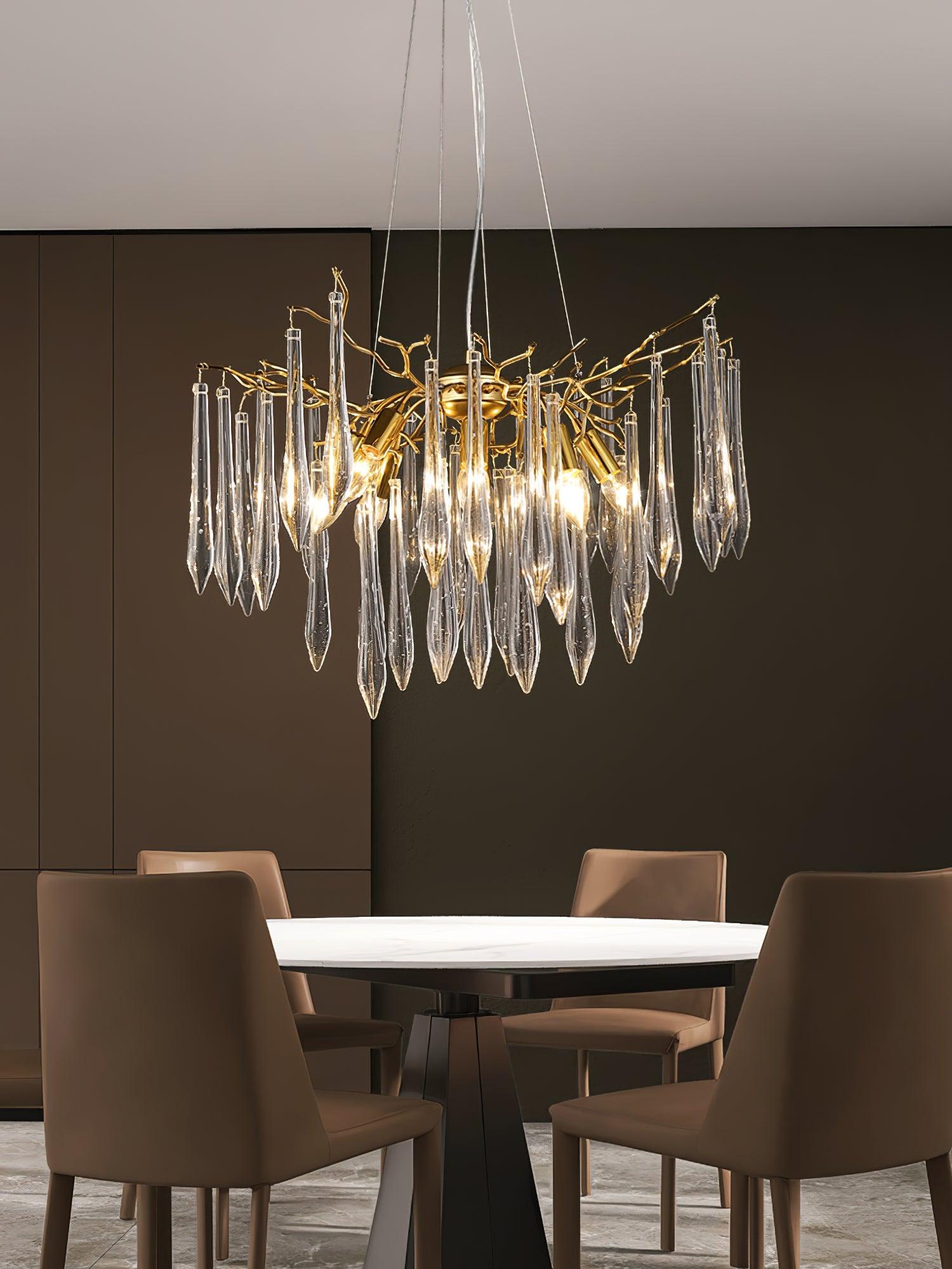 Lustra Chandelier Branch Crystal Pendant Sculptural Artistic - Letslighting