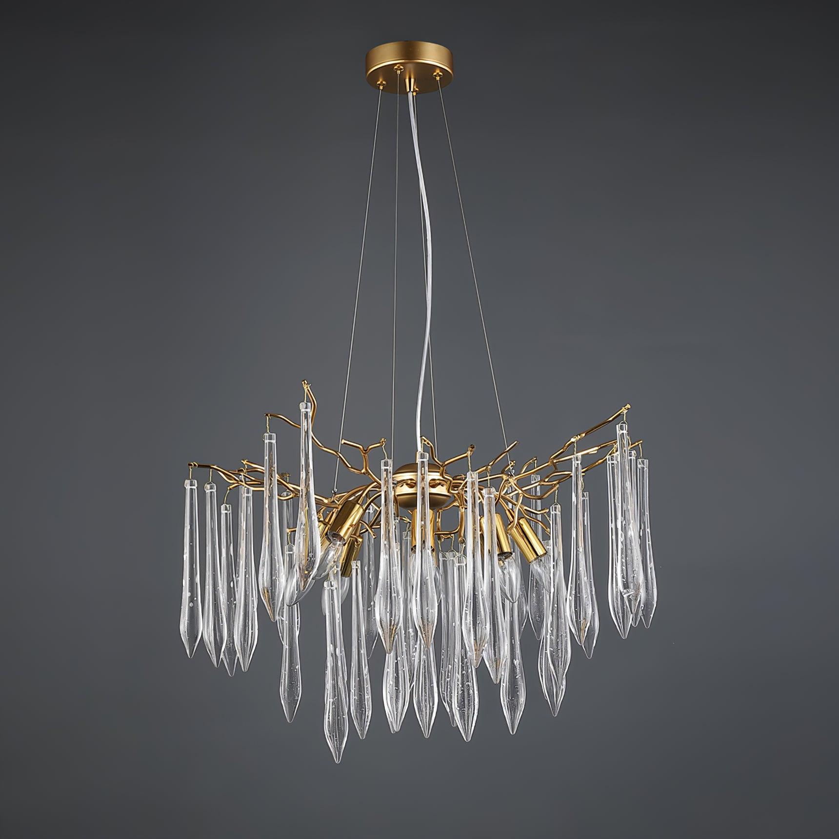 Lustra Chandelier Branch Crystal Pendant Sculptural Artistic - Letslighting