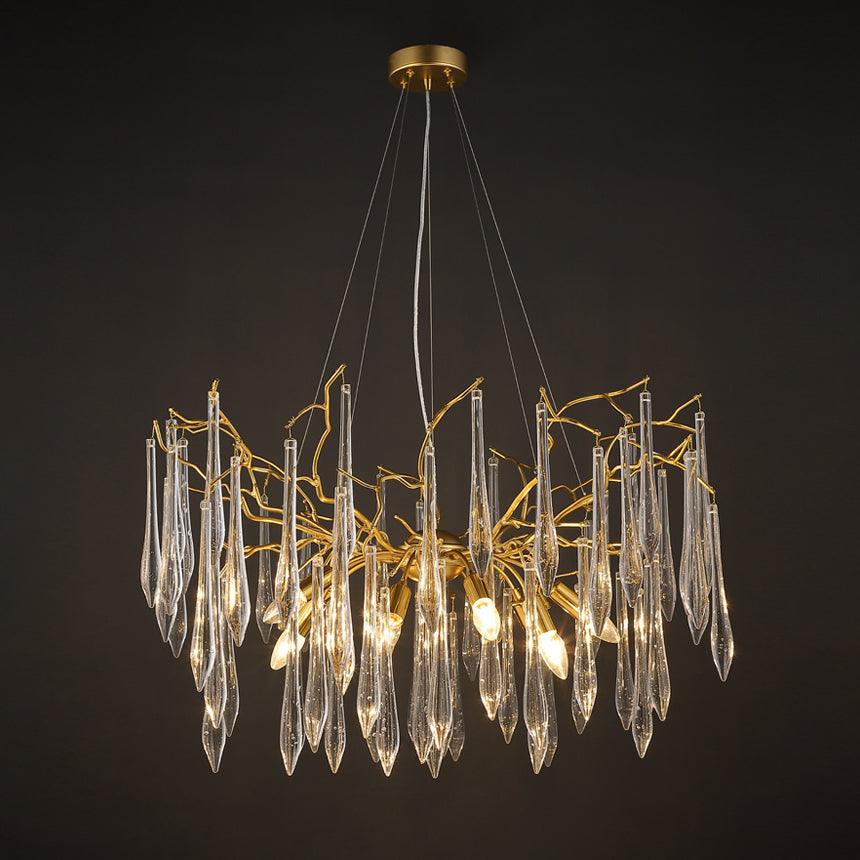 Lustra Chandelier Branch Crystal Pendant Sculptural Artistic - Letslighting