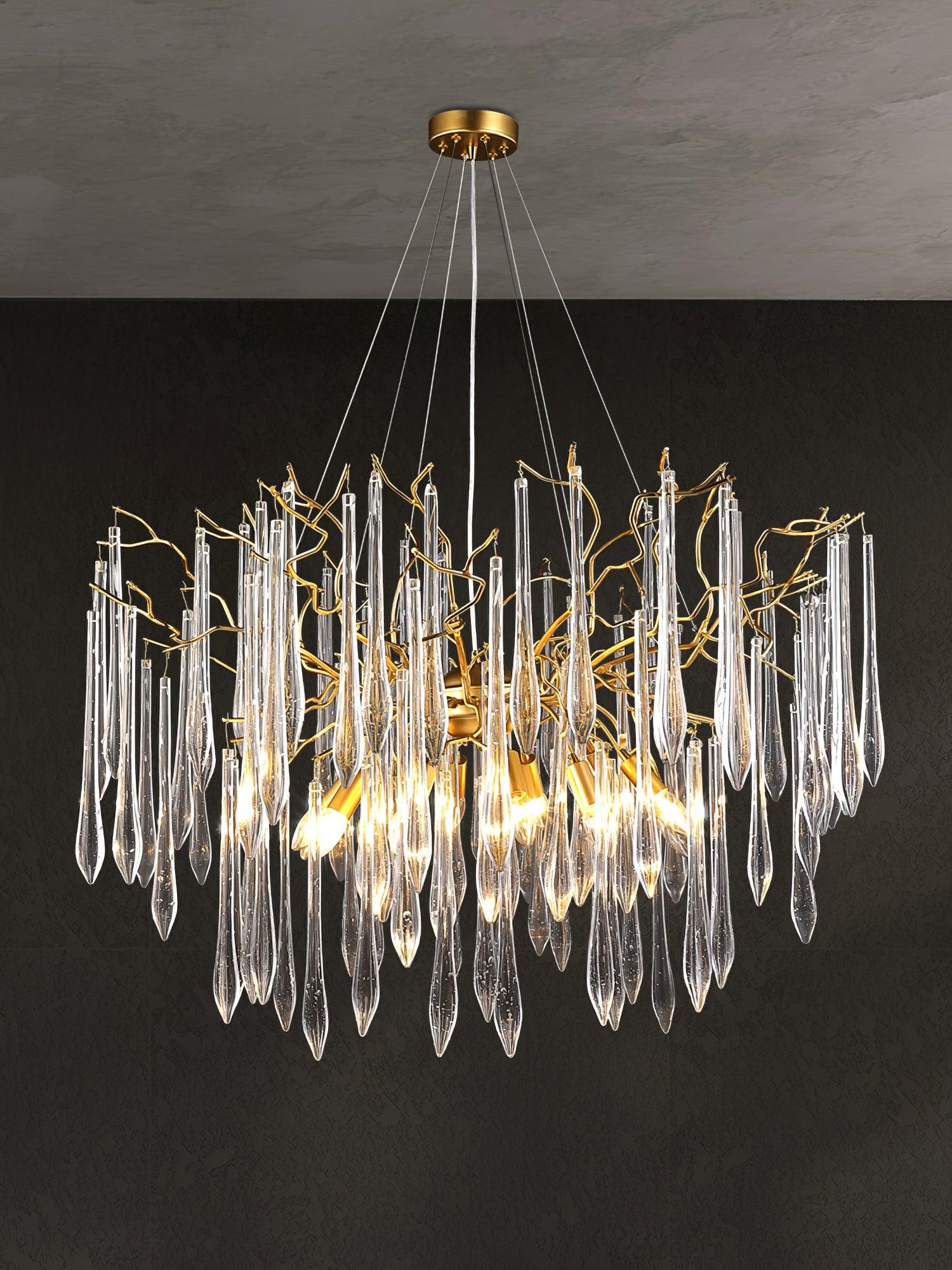 Lustra Chandelier Branch Crystal Pendant Sculptural Artistic - Letslighting