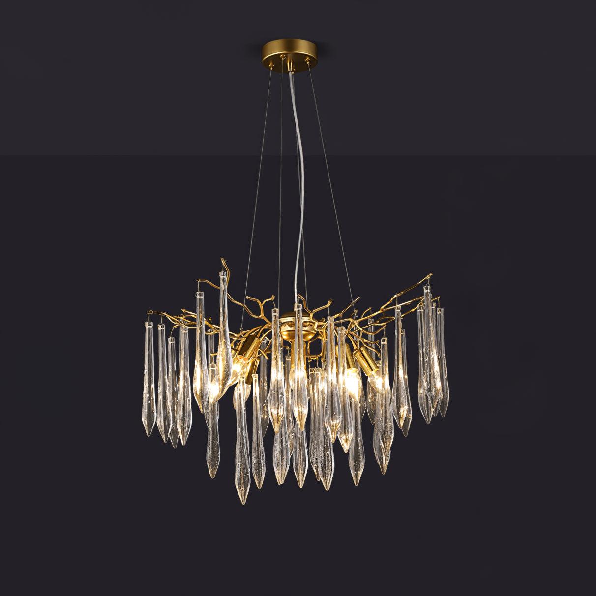 Lustra Chandelier Branch Crystal Pendant Sculptural Artistic - Letslighting