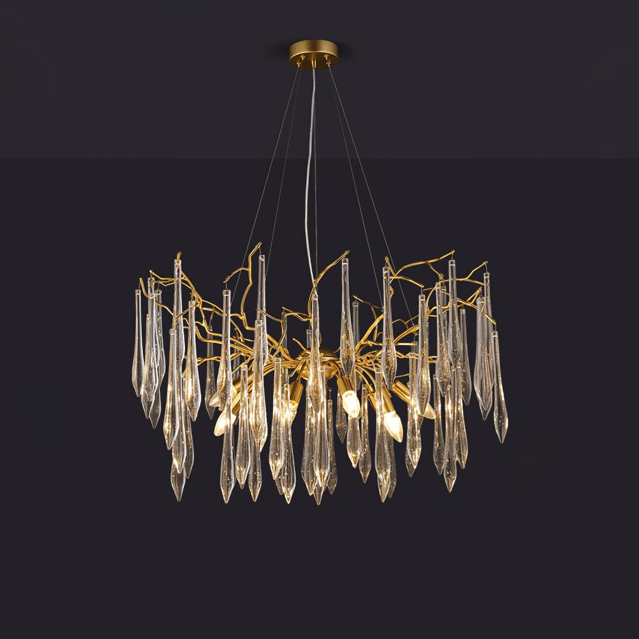 Lustra Chandelier Branch Crystal Pendant Sculptural Artistic - Letslighting
