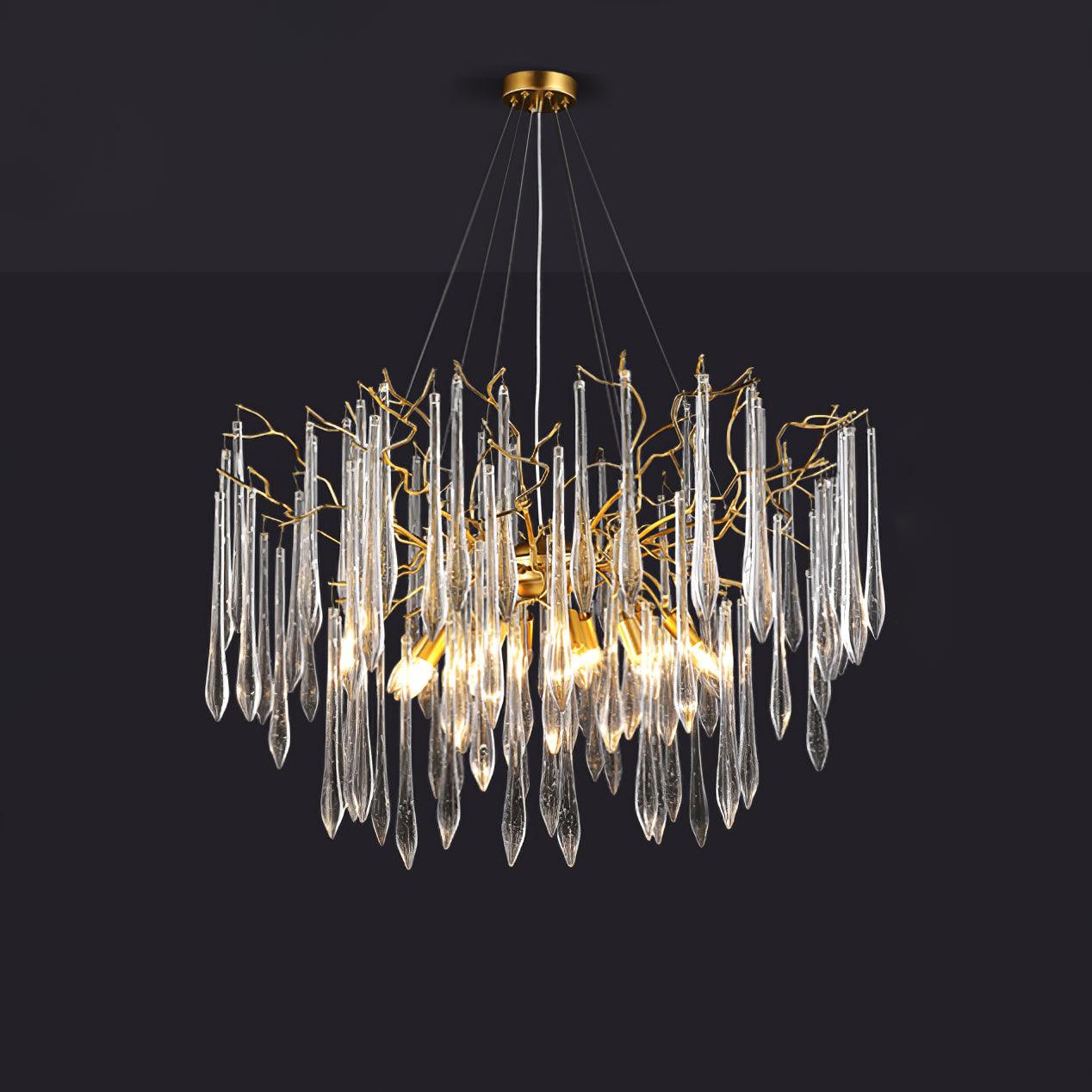 Lustra Chandelier Branch Crystal Pendant Sculptural Artistic - Letslighting