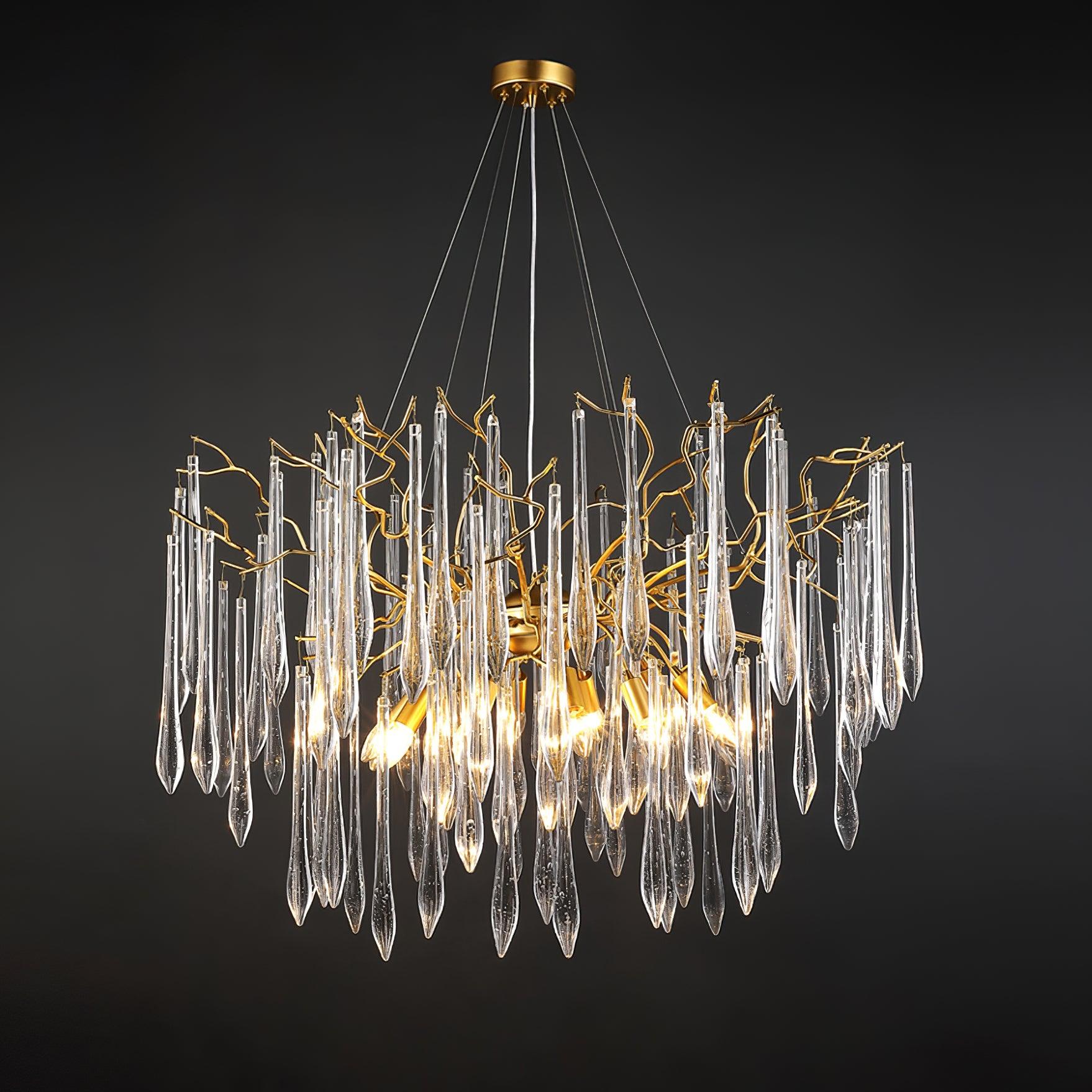 Lustra Chandelier Branch Crystal Pendant Sculptural Artistic - Letslighting
