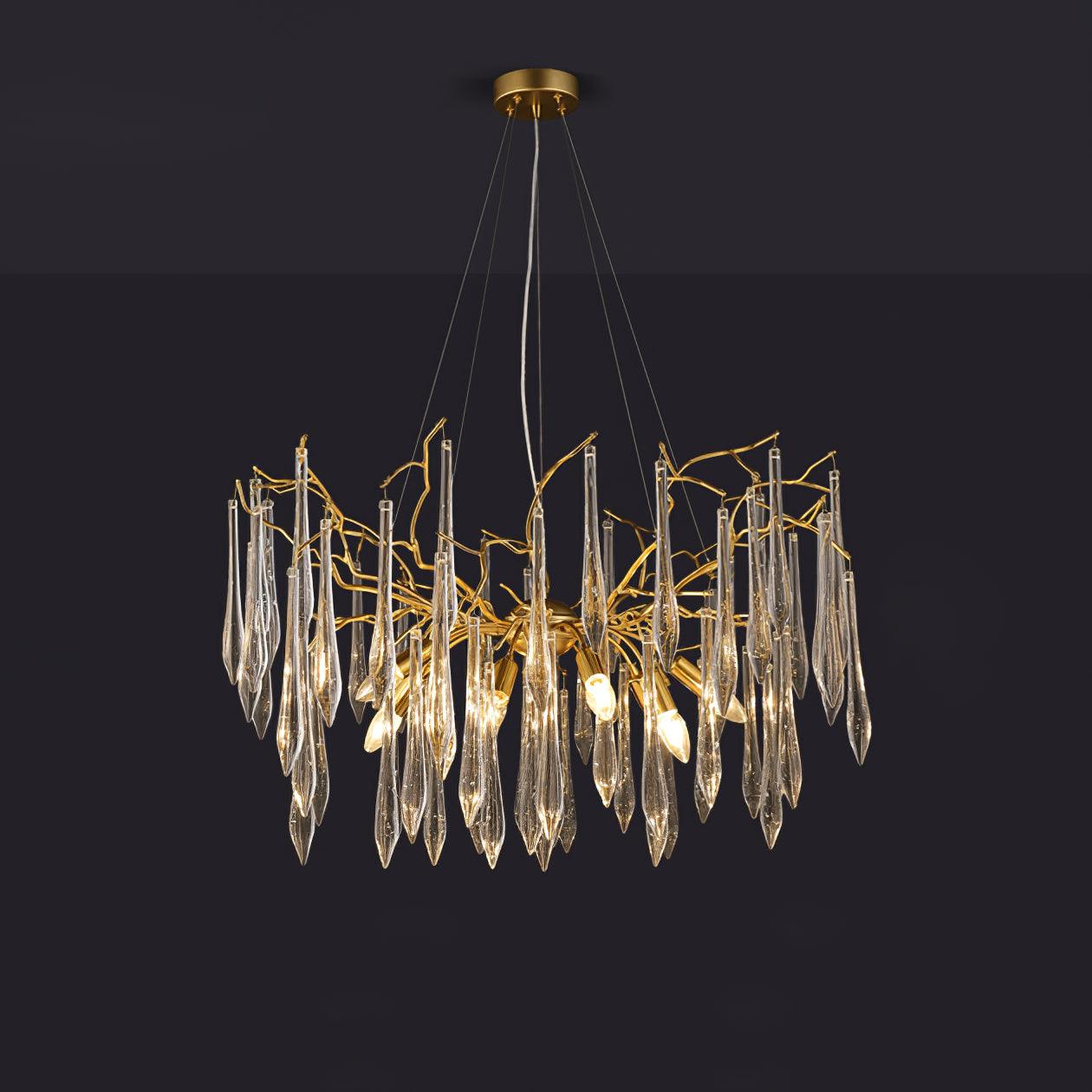 Lustra Chandelier Branch Crystal Pendant Sculptural Artistic - Letslighting