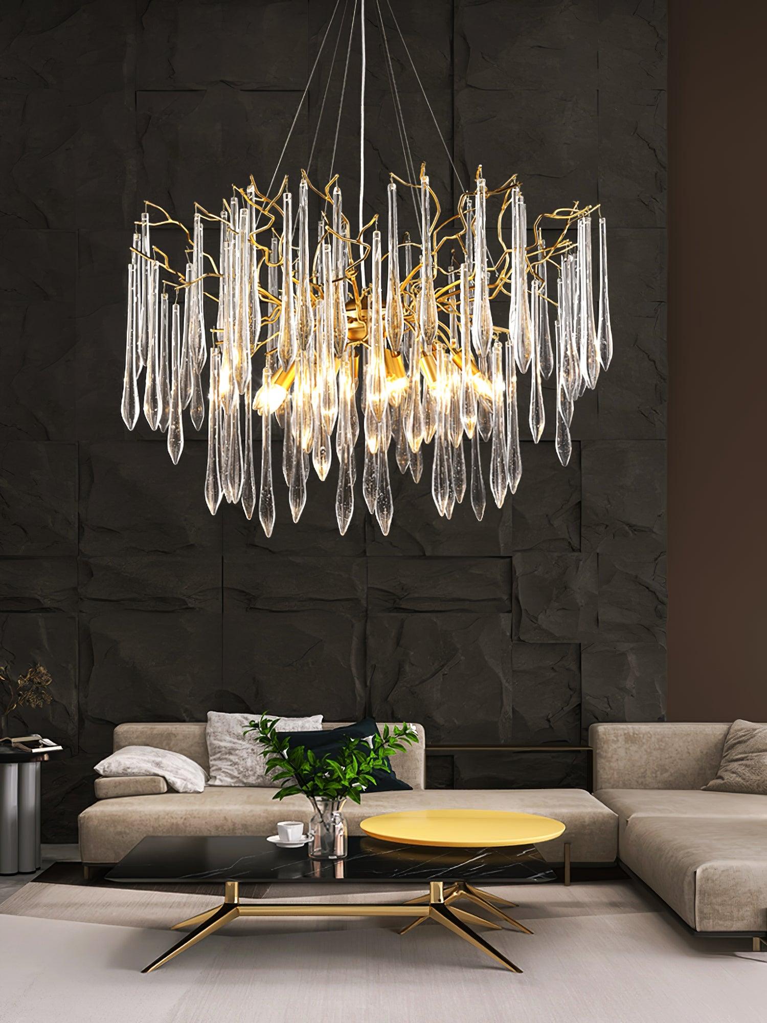 Lustra Chandelier Branch Crystal Pendant Sculptural Artistic - Letslighting