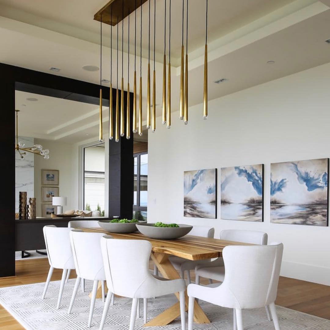 Chandelier with Polished Brass and Crystal Shades Minimalist - Letslighting