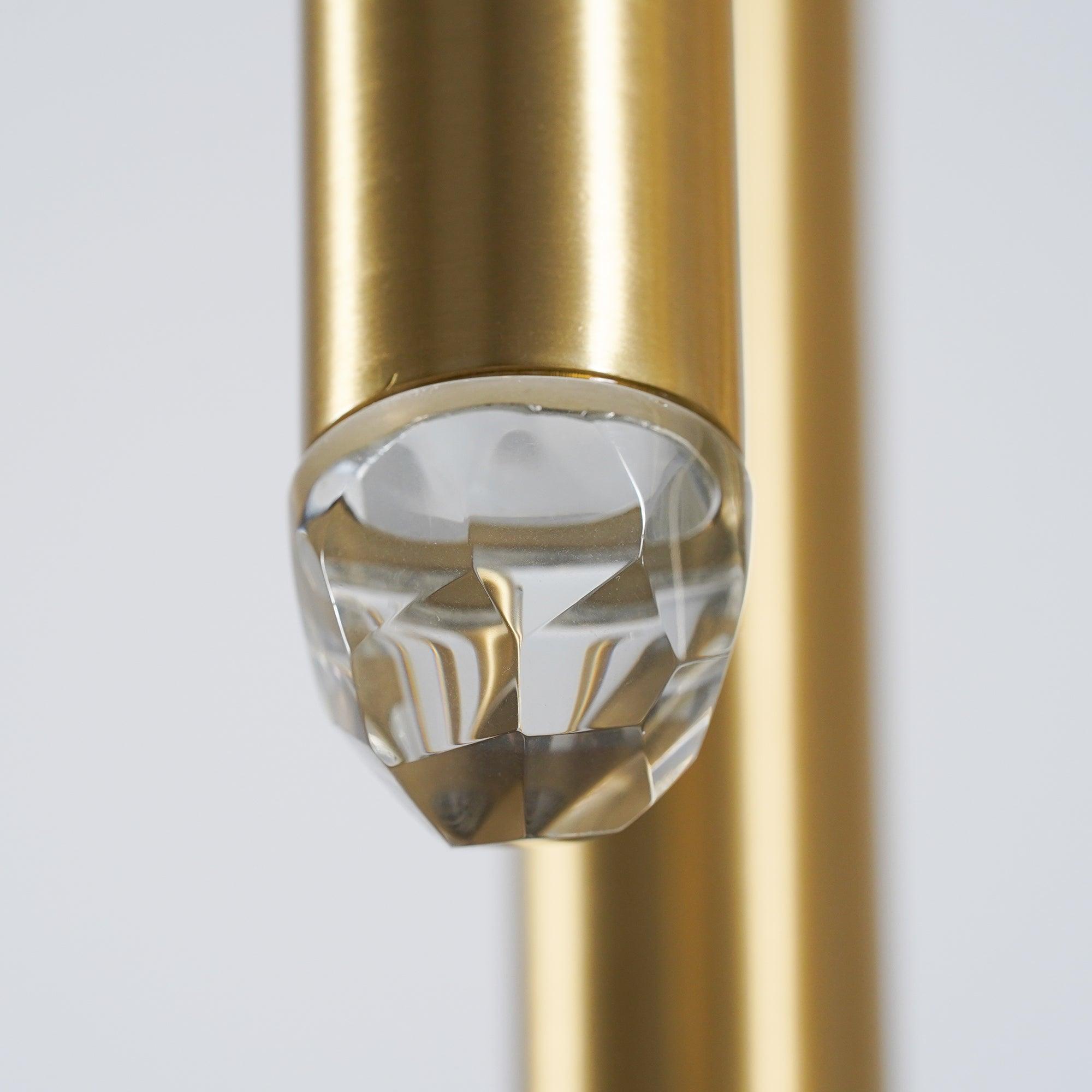 Chandelier with Polished Brass and Crystal Shades Minimalist - Letslighting