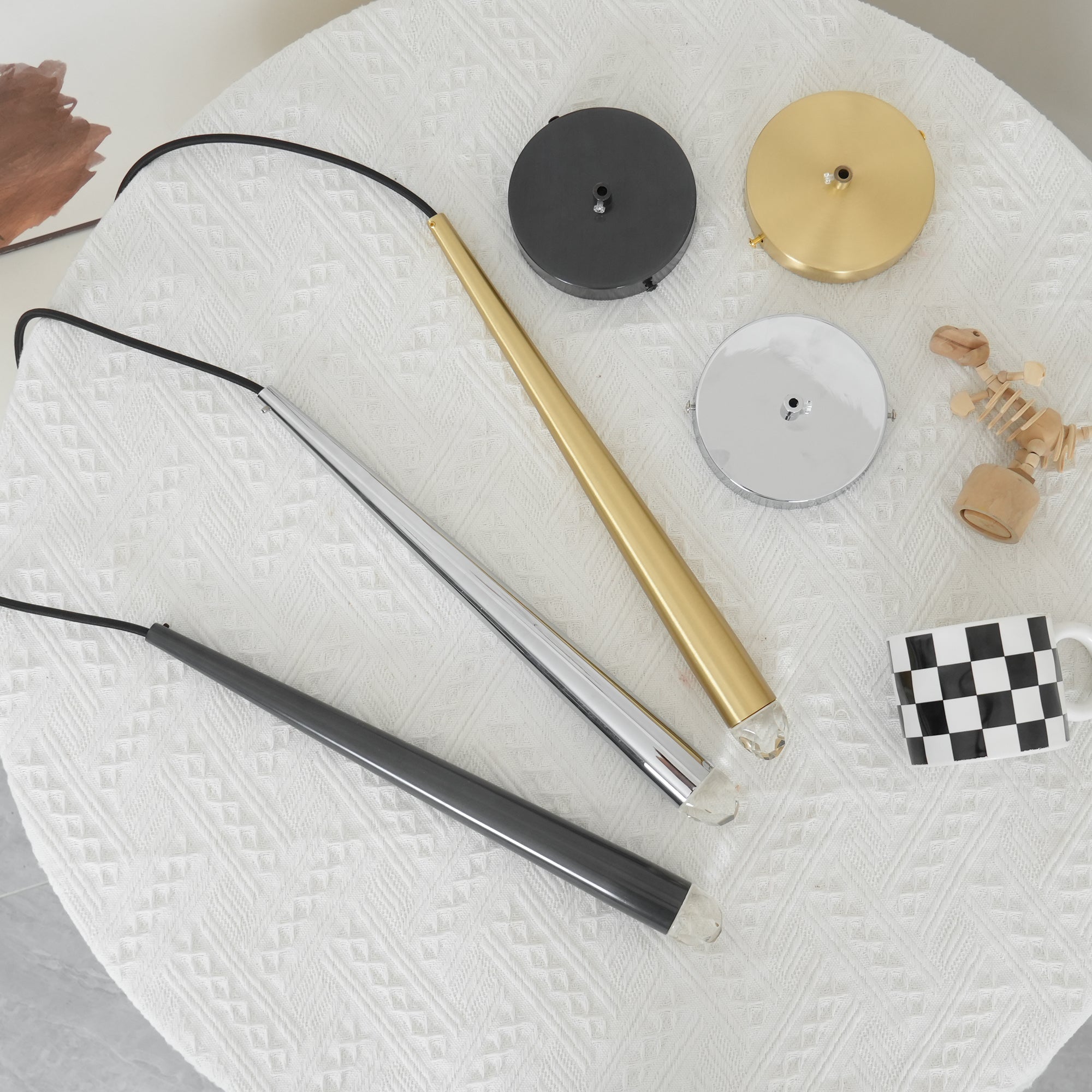 Chandelier Crystal Shade Brass Blackened Silver Luxe Minimalistic - Letslighting