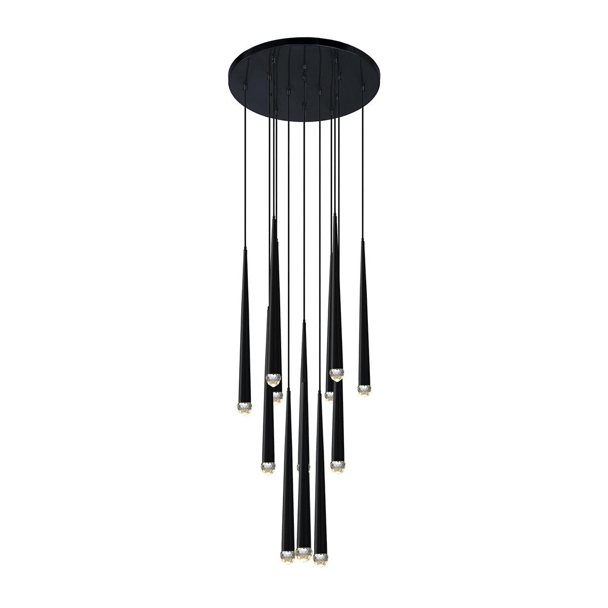 Chandelier Crystal Shade Brass Blackened Silver Luxe Minimalistic - Letslighting