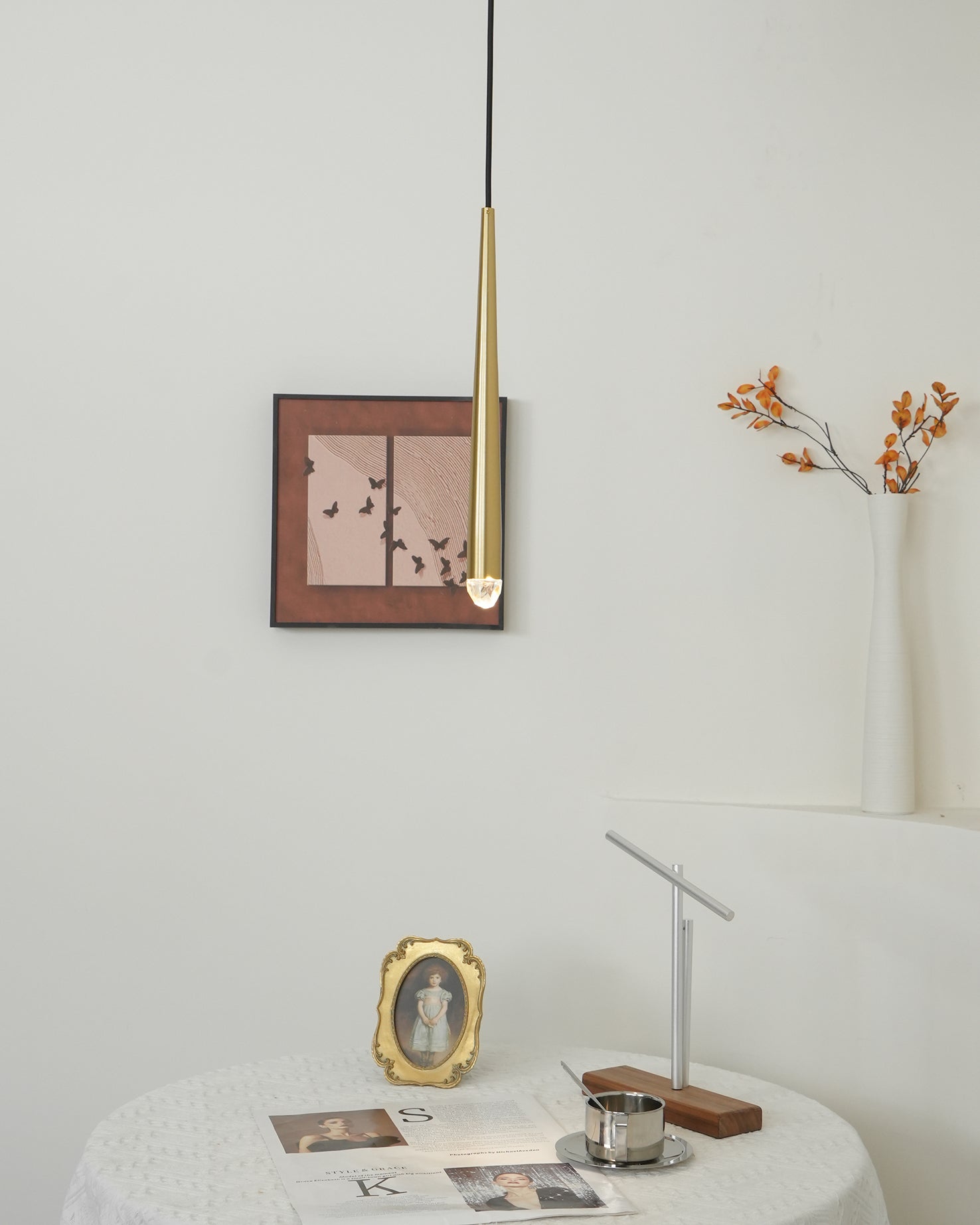 Chandelier Crystal Shade Brass Blackened Silver Luxe Minimalistic - Letslighting