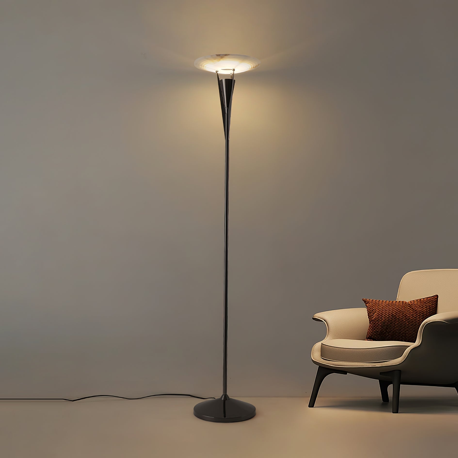 Veloros Cone Alabaster Floor Lamp - Letslighting