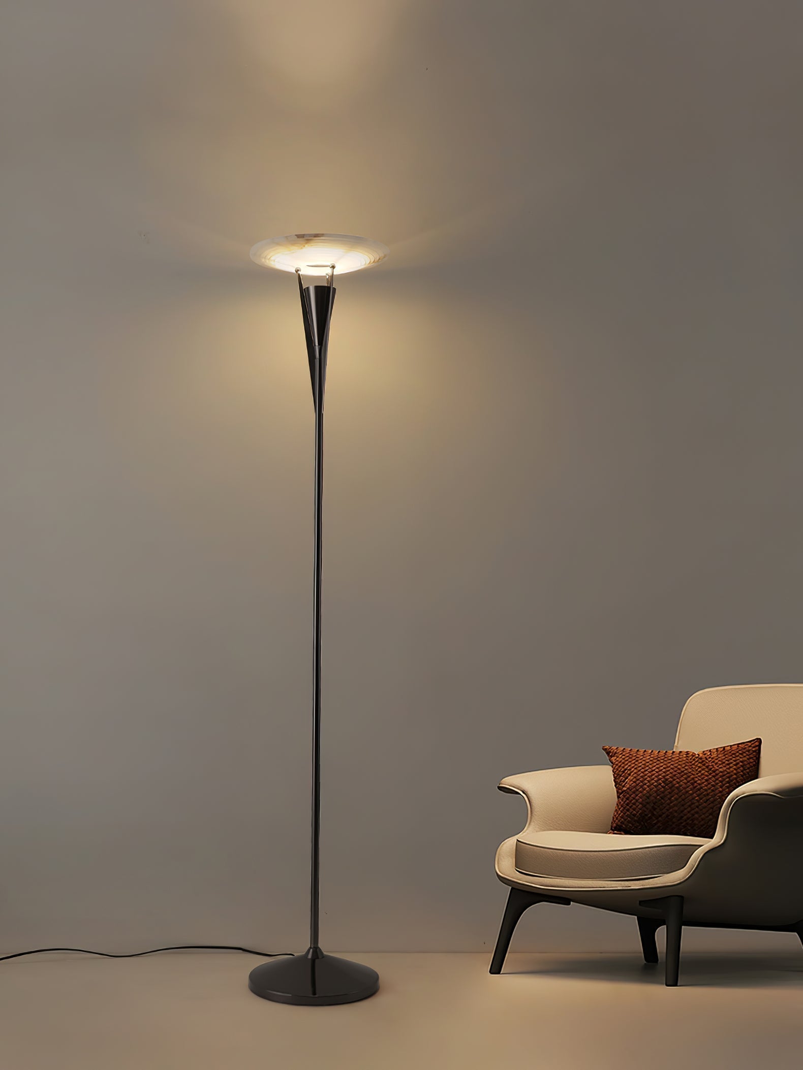 Veloros Cone Alabaster Floor Lamp - Letslighting
