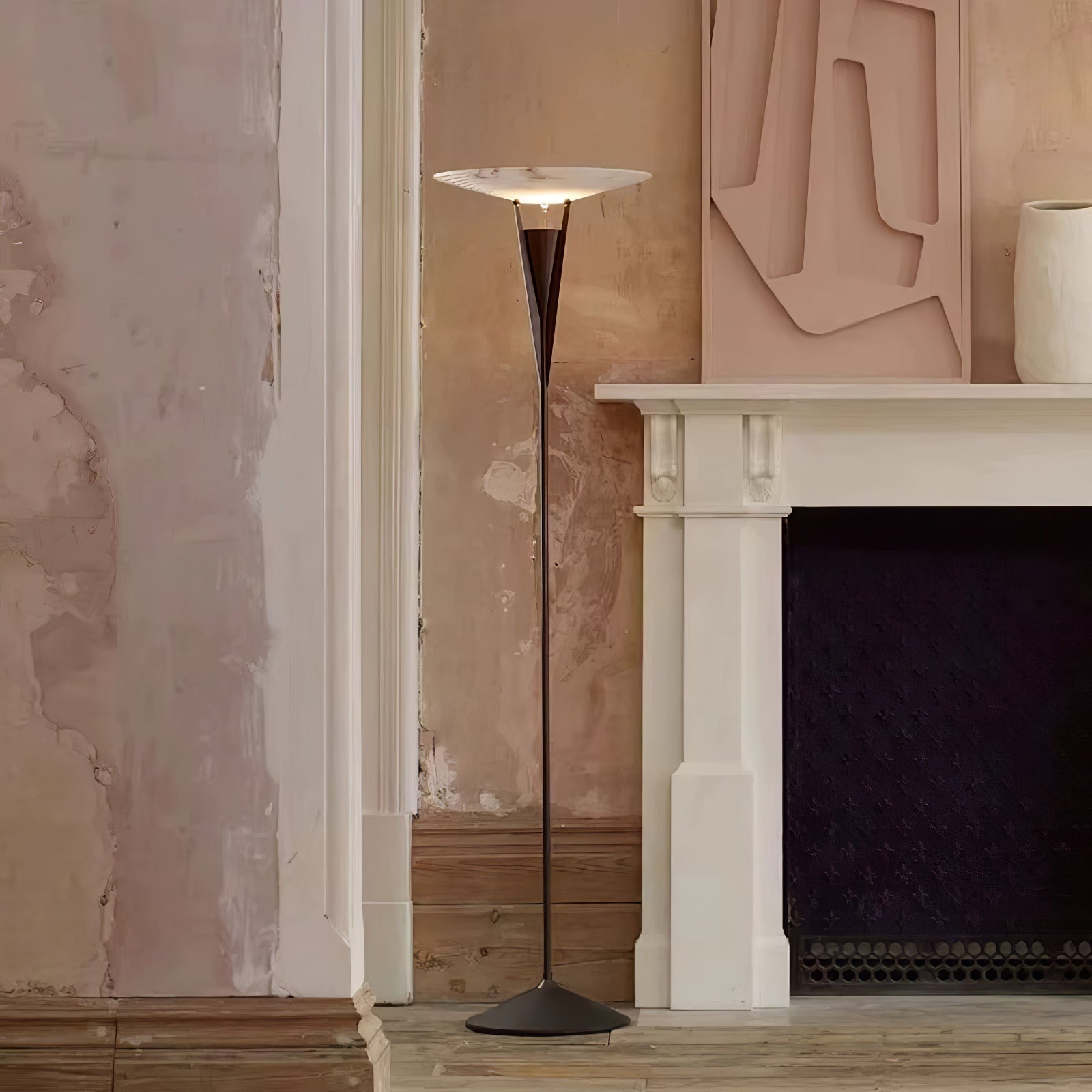 Veloros Cone Alabaster Floor Lamp - Letslighting