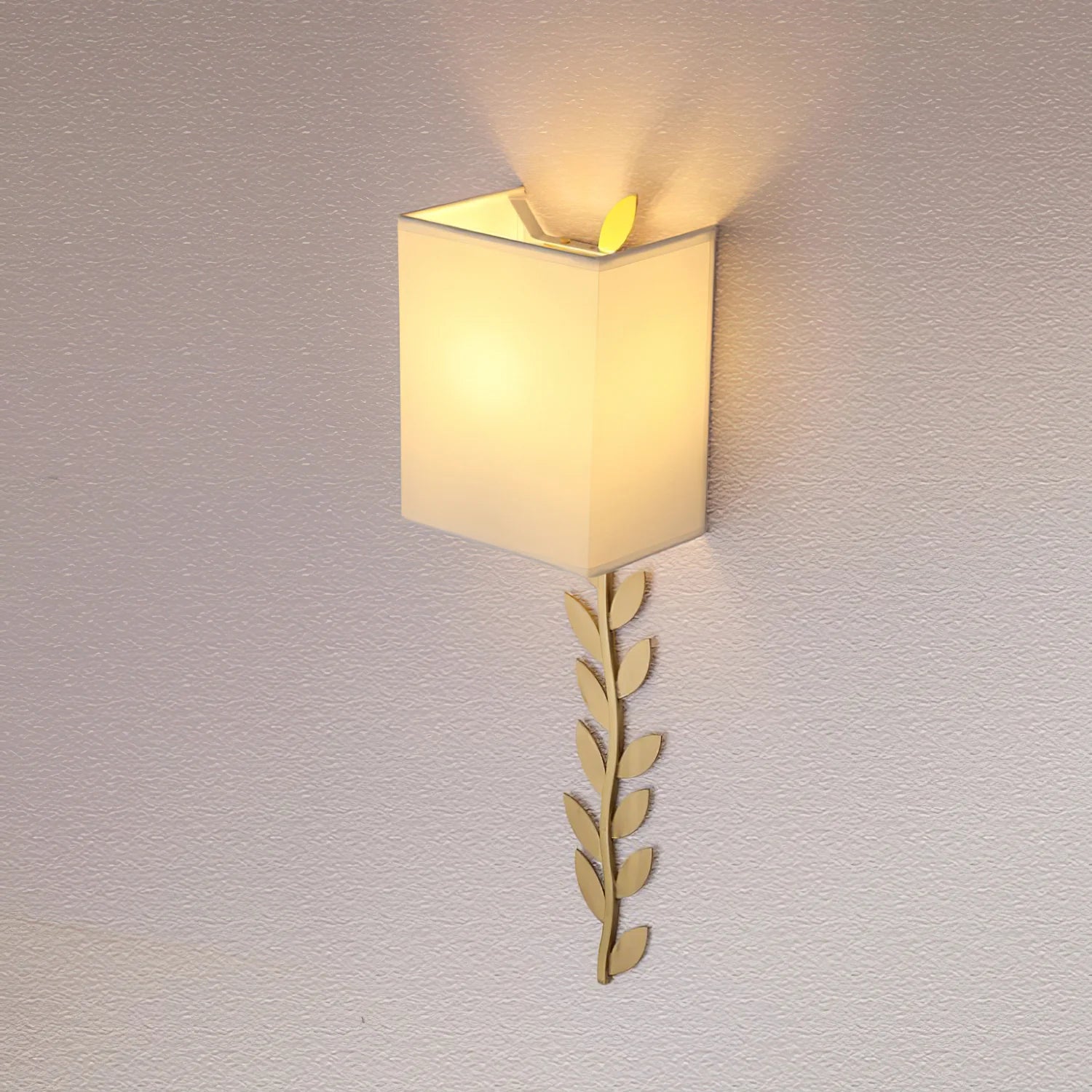 Verve Wall Lamp Brass Leaf Fabric - Letslighting